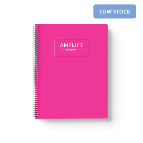 Make Moves Pink cover of undated daily Amplify Planner daily planner on a white background