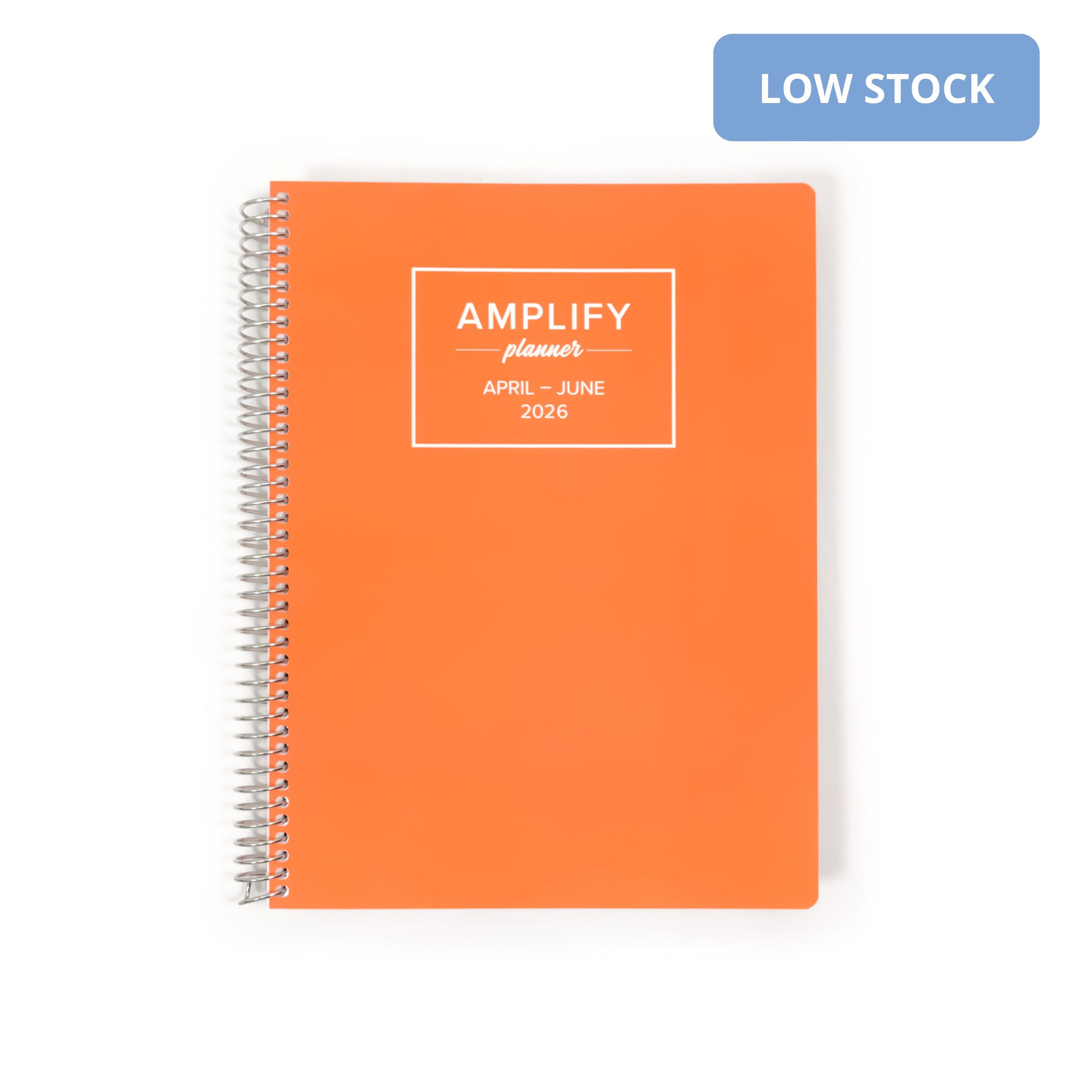 Daily Planner - April-June 2026 - Orange Sherbet cover showcasing the Amplify Planner brand.