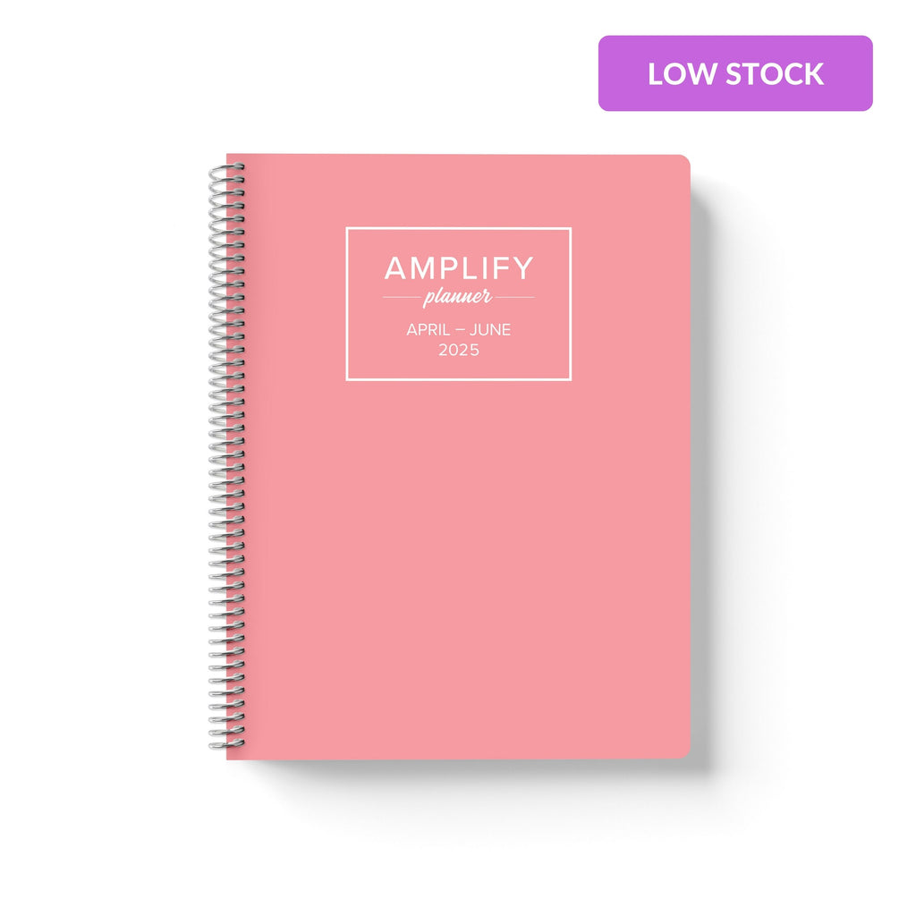 petal pink q2 2025 quarterly daily amplify planner on white background