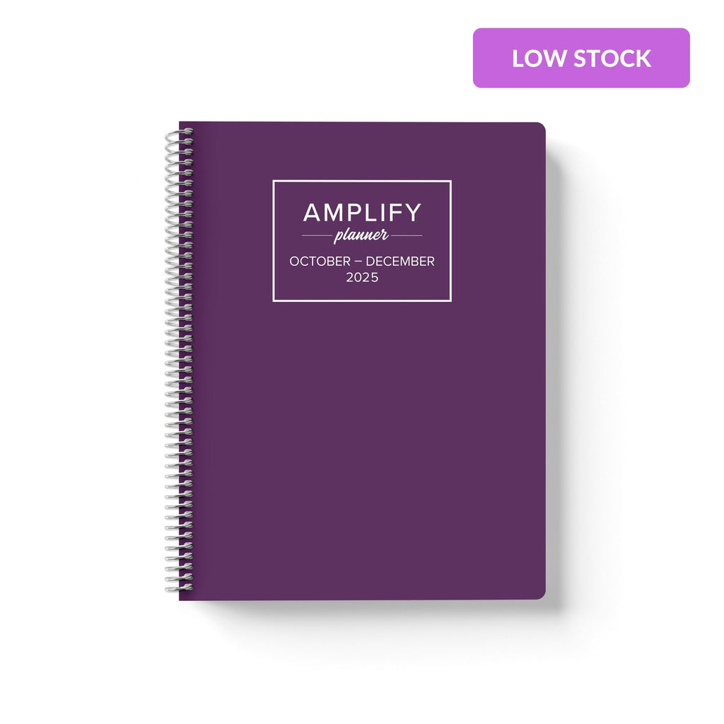 purple velvet q4 2025 quarterly daily amplify planner on white background