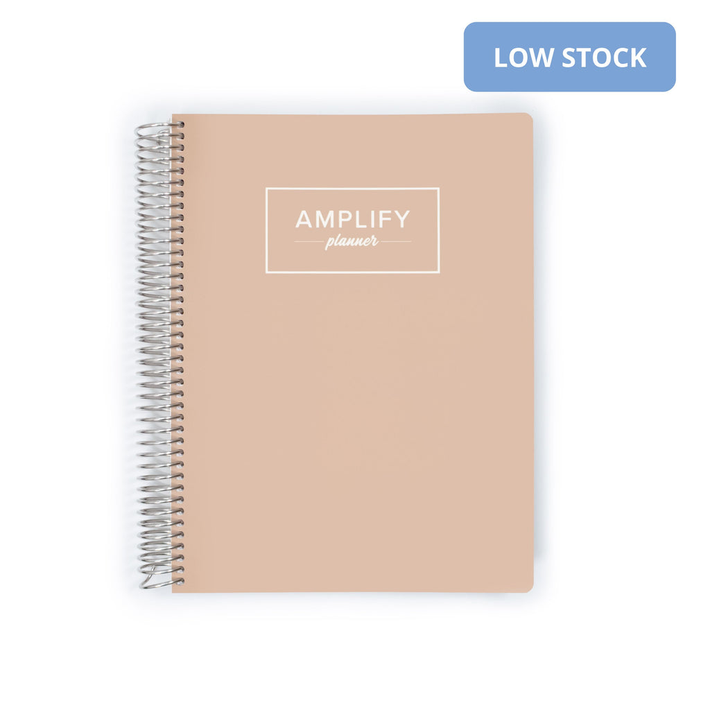 Front cover of the Weekly Planner - July 2026-June 2027 with a Steady Beige design by Amplify Planner ®.