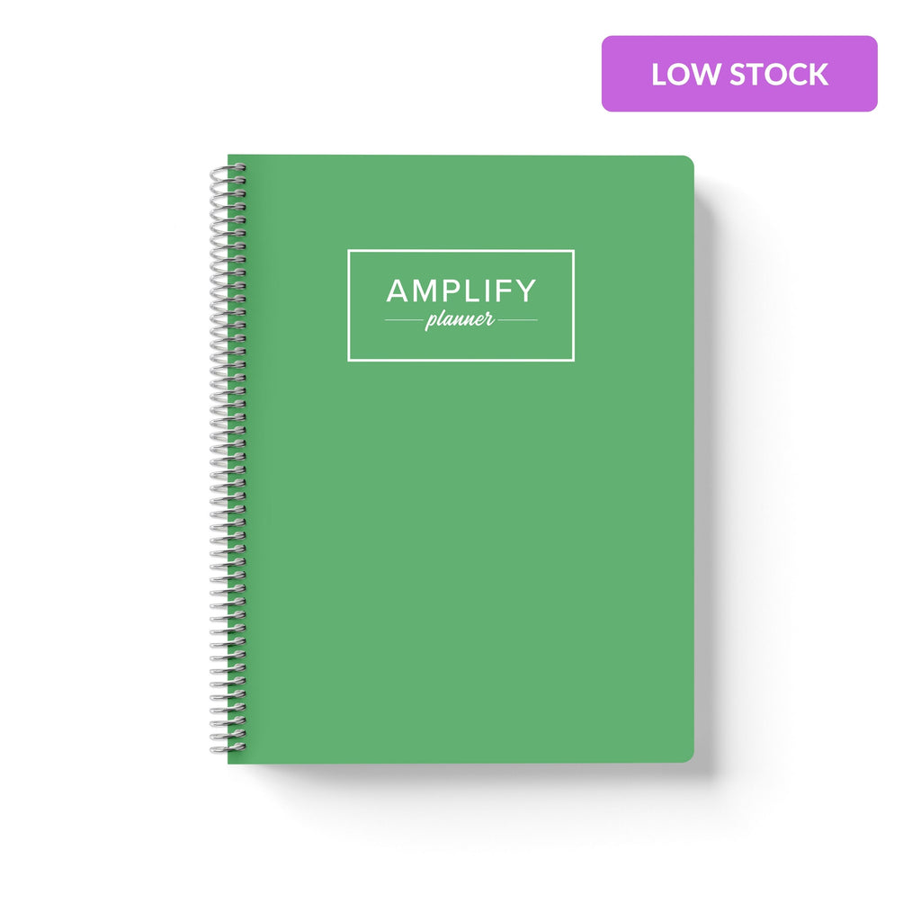 new leaf green weekly Amplify Planner july 2025-june 2026 Weekly Planner on a white background.