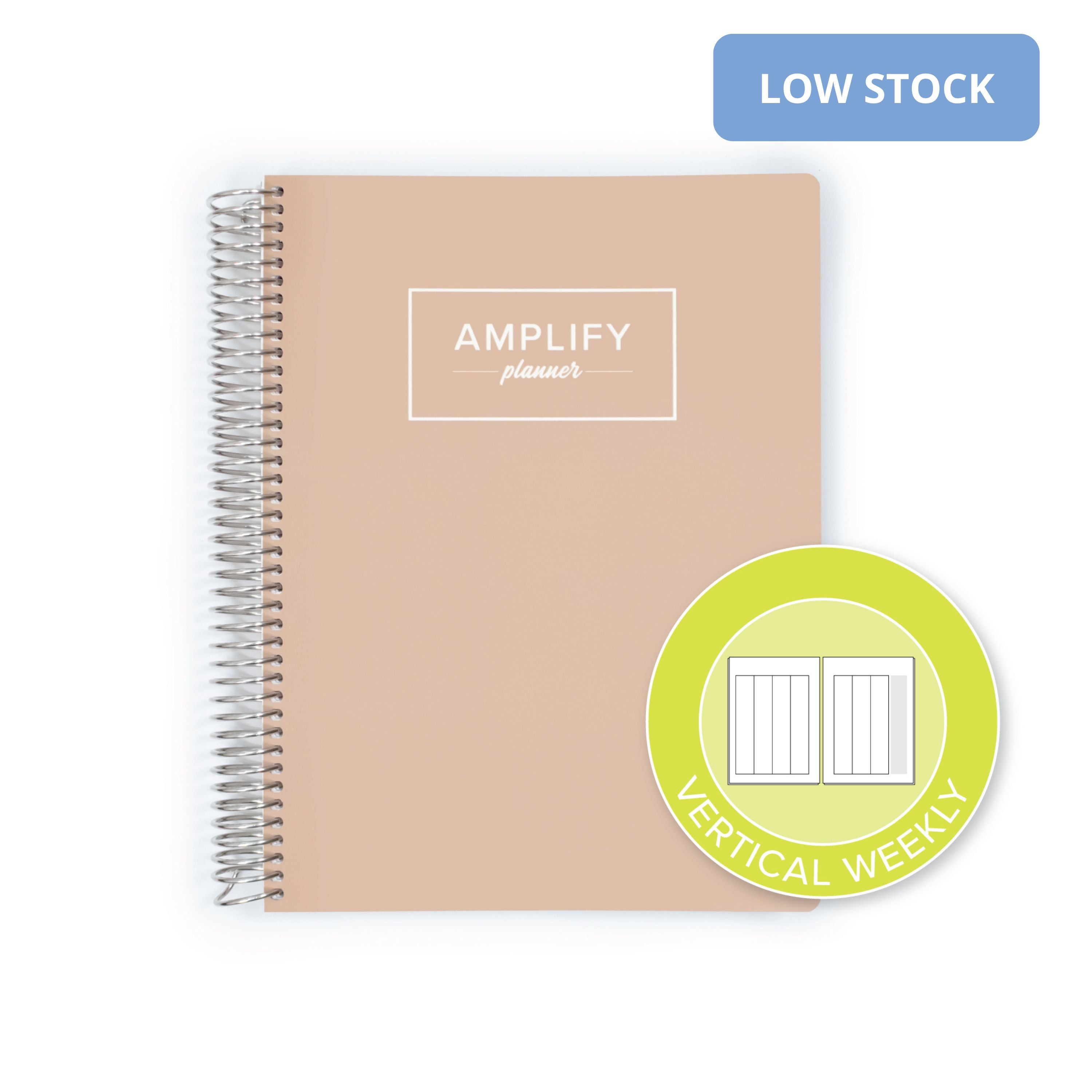 Steady BeigeCover of the Weekly Planner - July 2026-June 2027 showcasing the vertical weekly layout option by Amplify Planner ®.