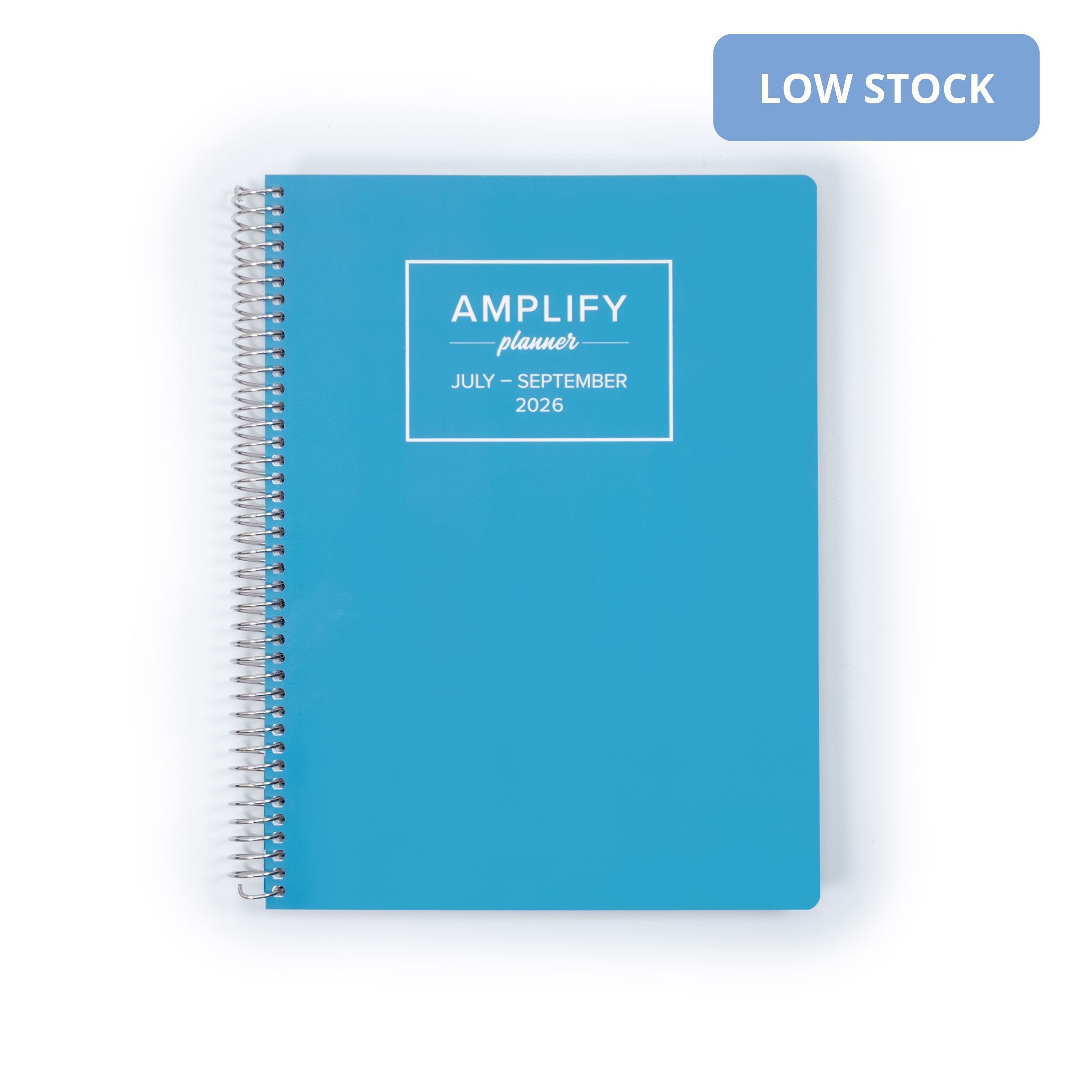 Daily Planner - July-September 2026 in Poolside Blue cover by Amplify Planner, featuring a sleek spiral design.