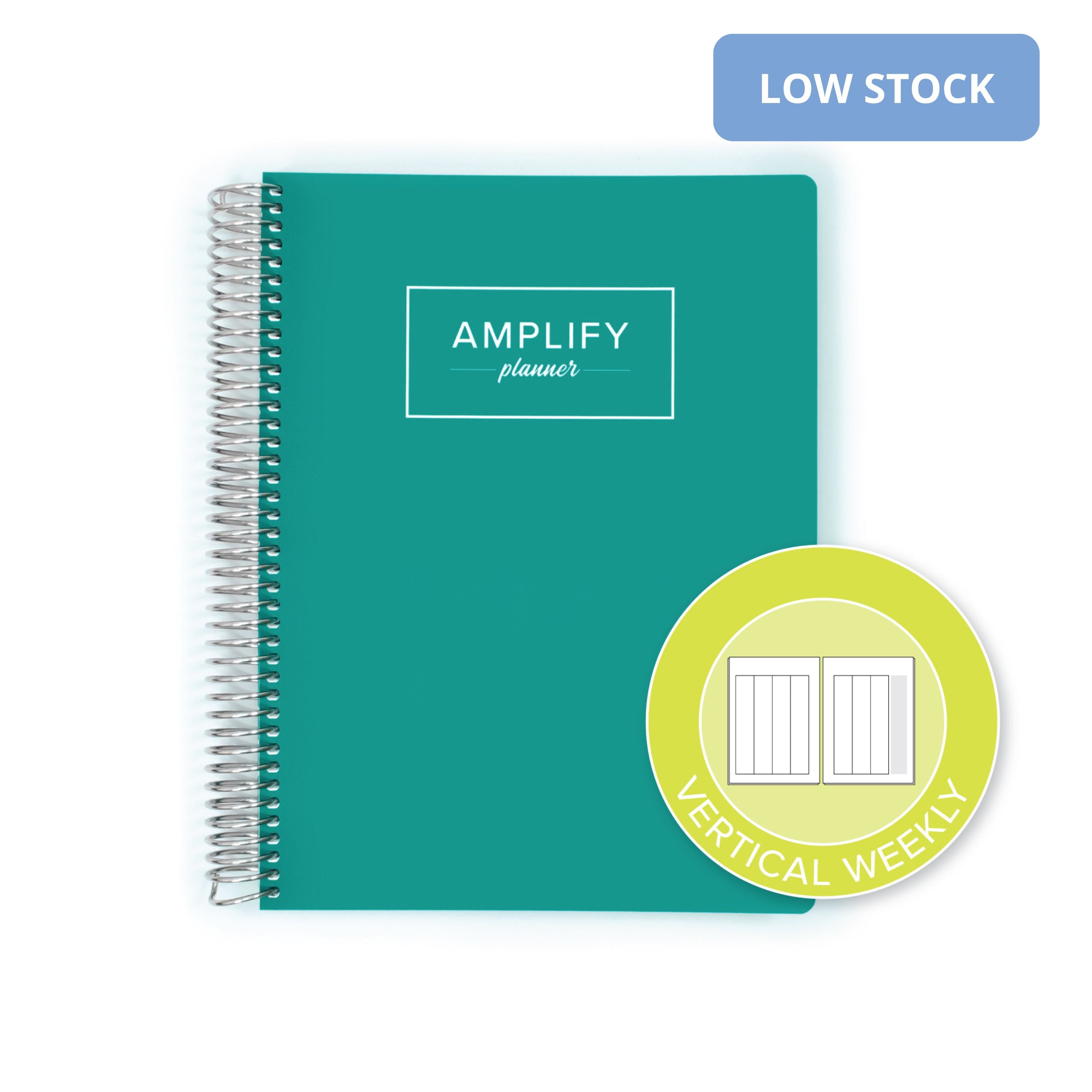 Teal Daydream Cover of the Weekly Planner - July 2026-June 2027 showcasing the vertical weekly layout option by Amplify Planner ®.