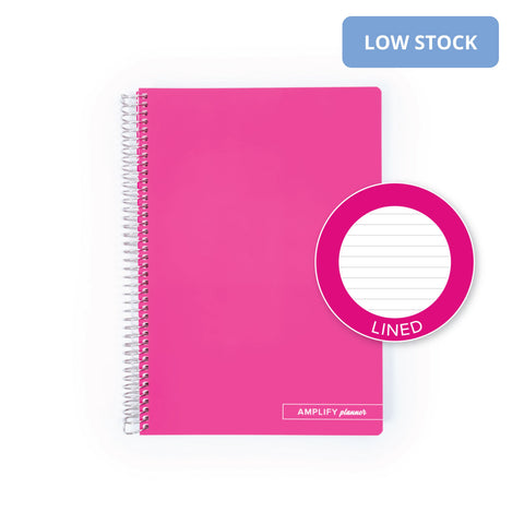 Strawberry Soda Spiral Notebook with lined pages option by Amplify Planner, designed for neat note-taking and journaling.