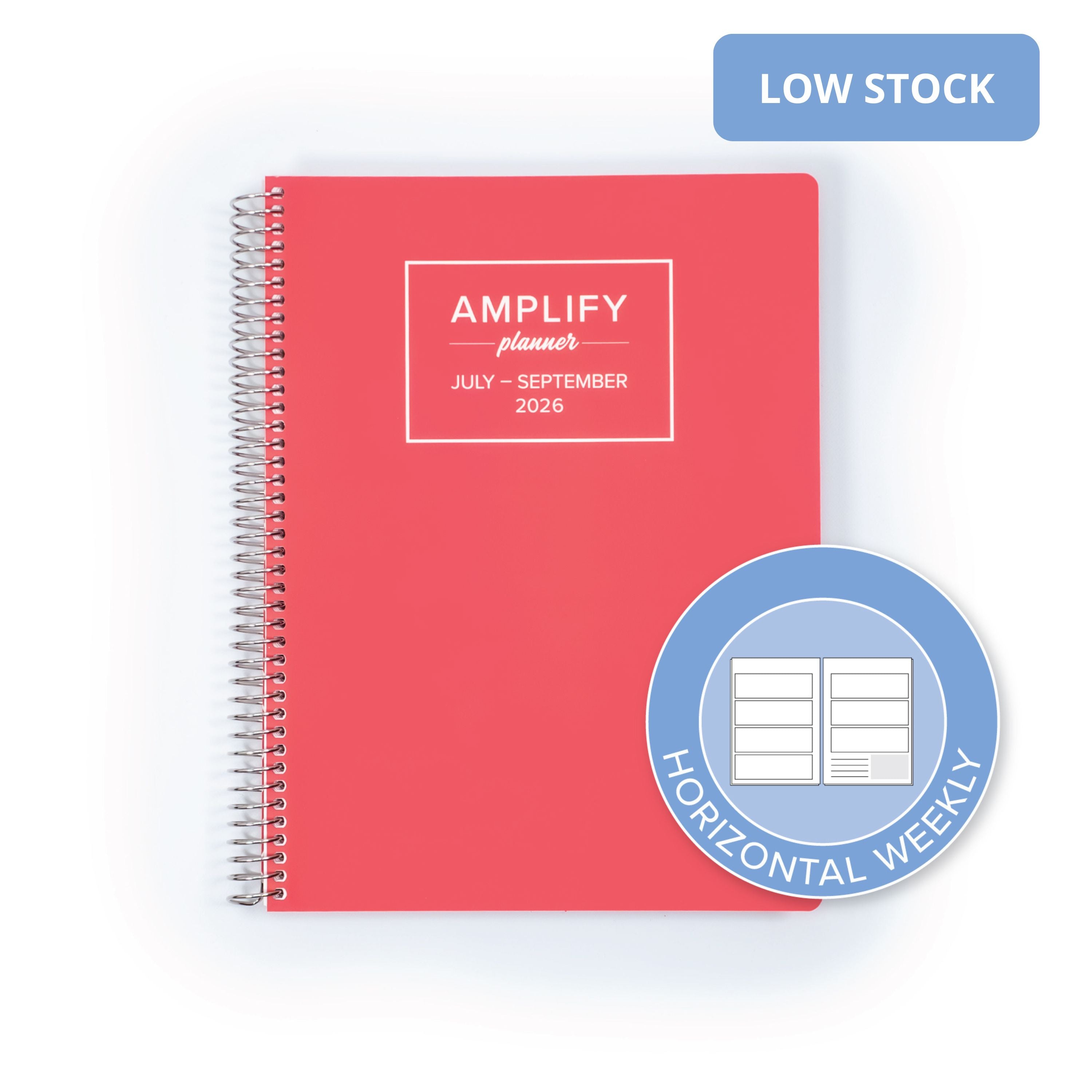 Daily Planner - July-September 2026 - Summer Sangria featuring horizontal weekly layout symbol, highlighting planner's functionality.