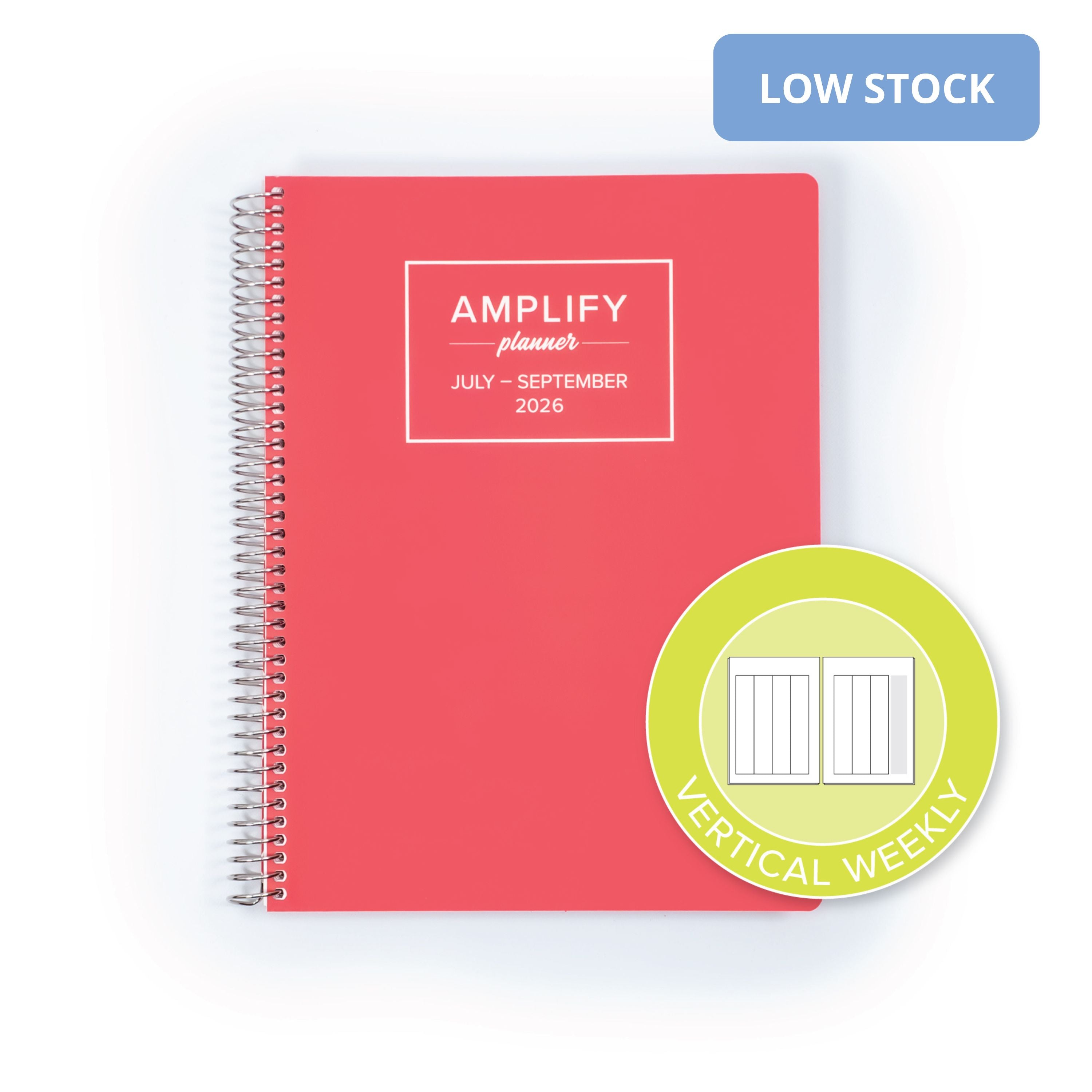 Daily Planner - July-September 2026 - Summer Sangria showcasing vertical weekly layout icon, emphasizing structured planning options.