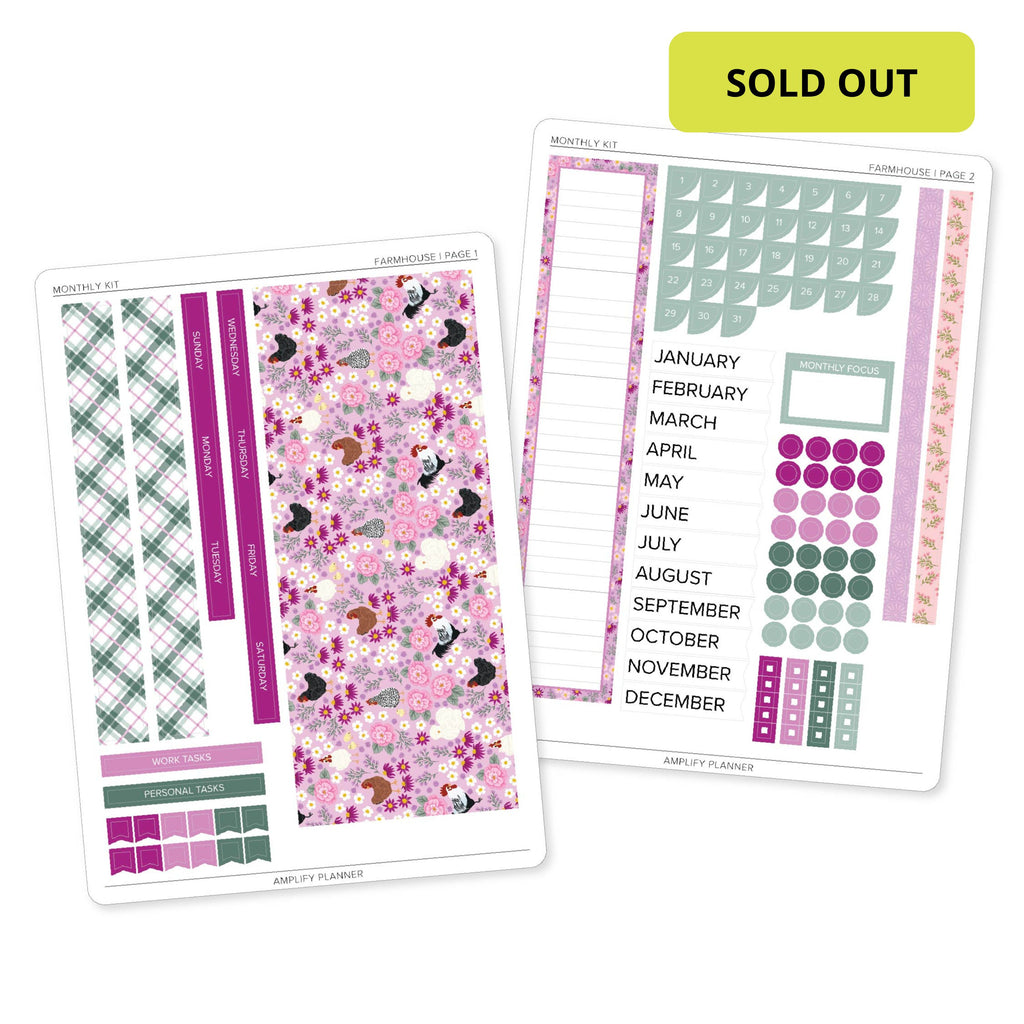 Farmhouse - Amplify Planner Monthly Sticker Kit