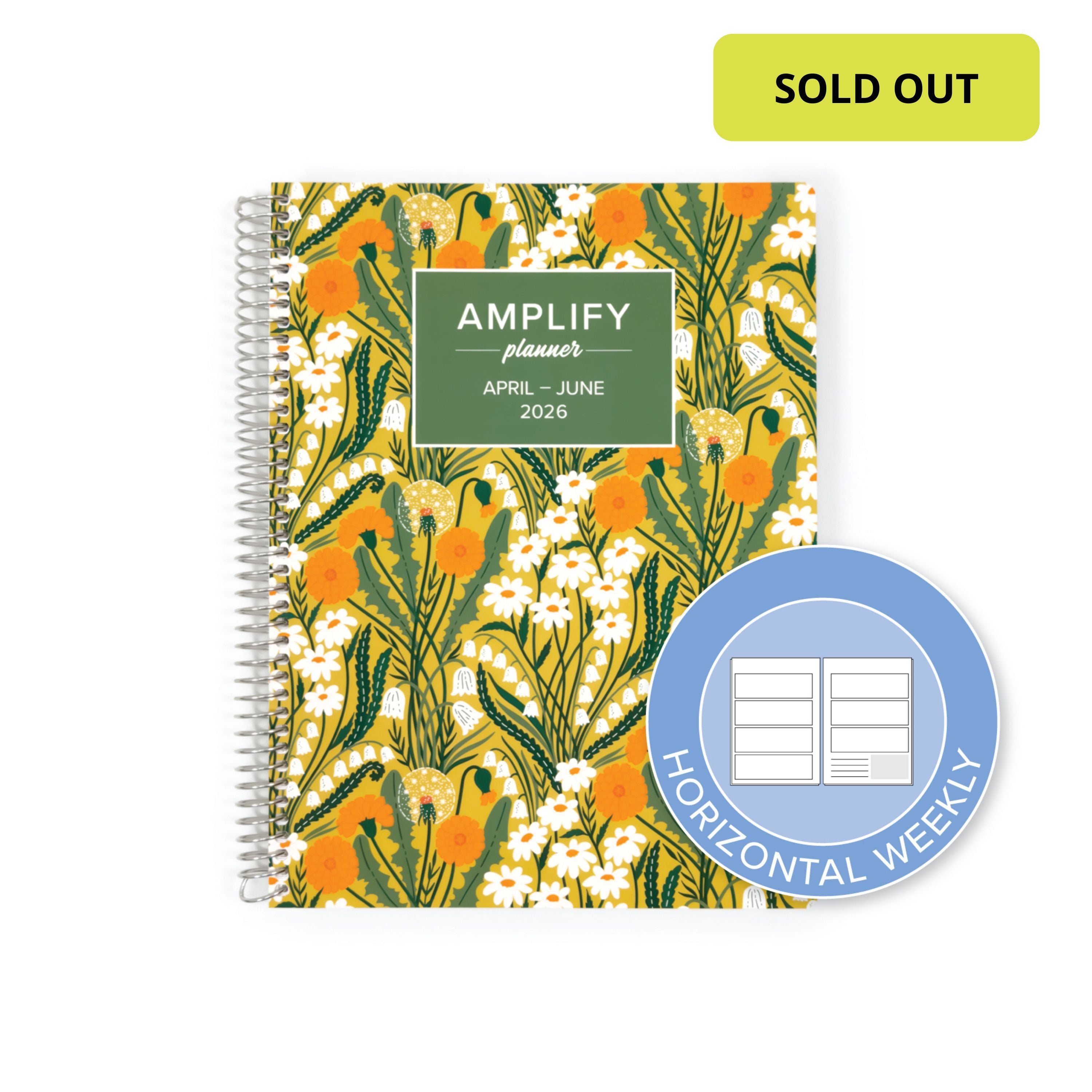 Daily Planner - April-June 2026 - Where Wishes Grow featuring a horizontal weekly layout icon.