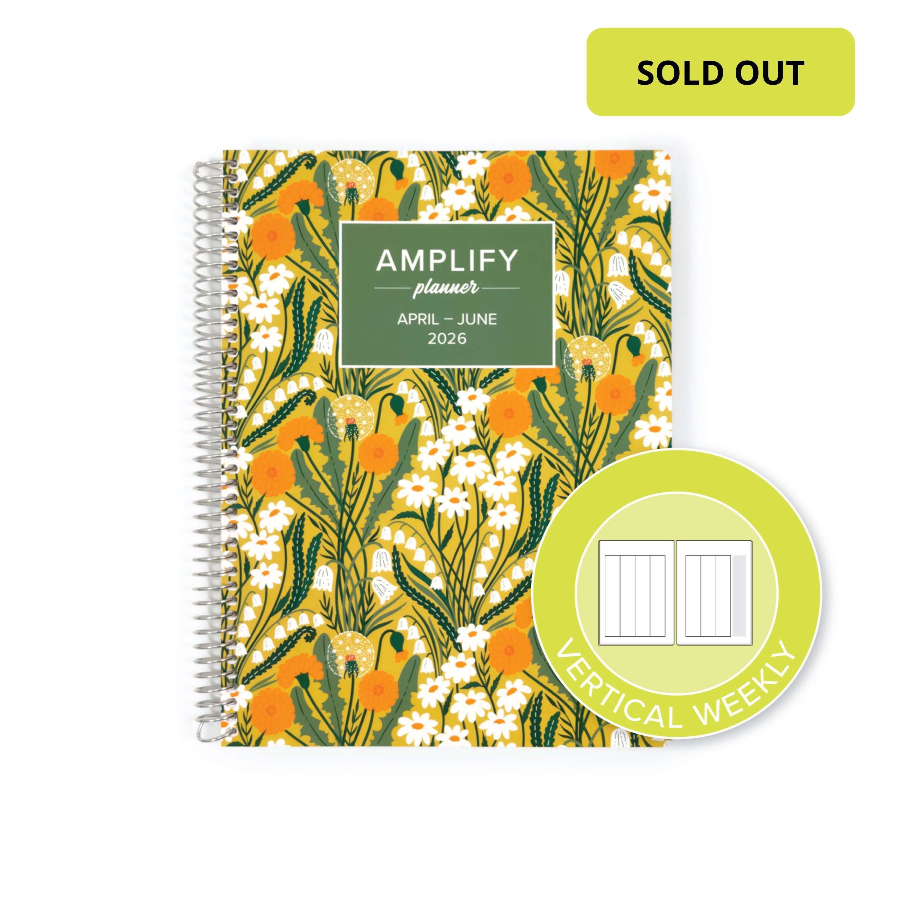 Daily Planner - April-June 2026 - Where Wishes Grow featuring a vertical weekly layout icon.