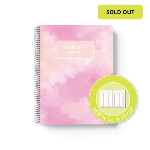 Pink Tie Dye Yearly Planner January-December 2024