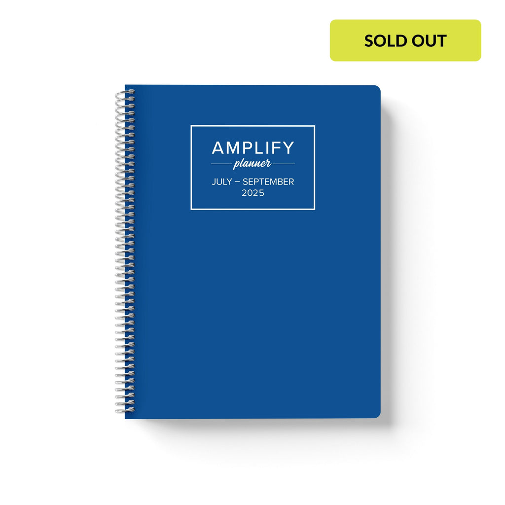 lagoon blue q3 2025 quarterly daily amplify planner on white background