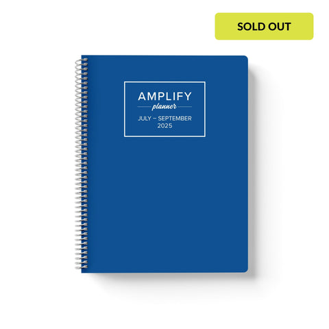 lagoon blue q3 2025 quarterly daily amplify planner on white background