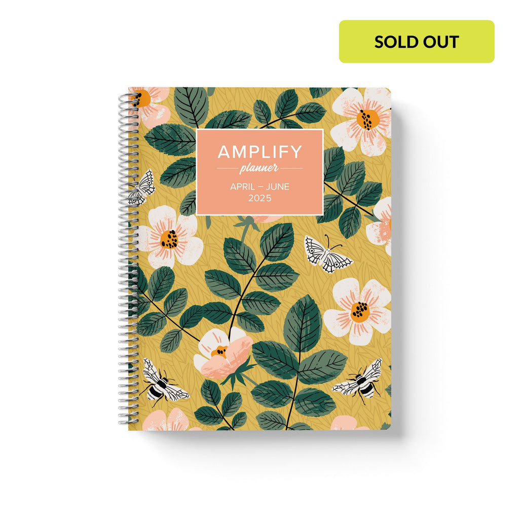 garden whimsy q2 2025 quarterly daily amplify planner on white background