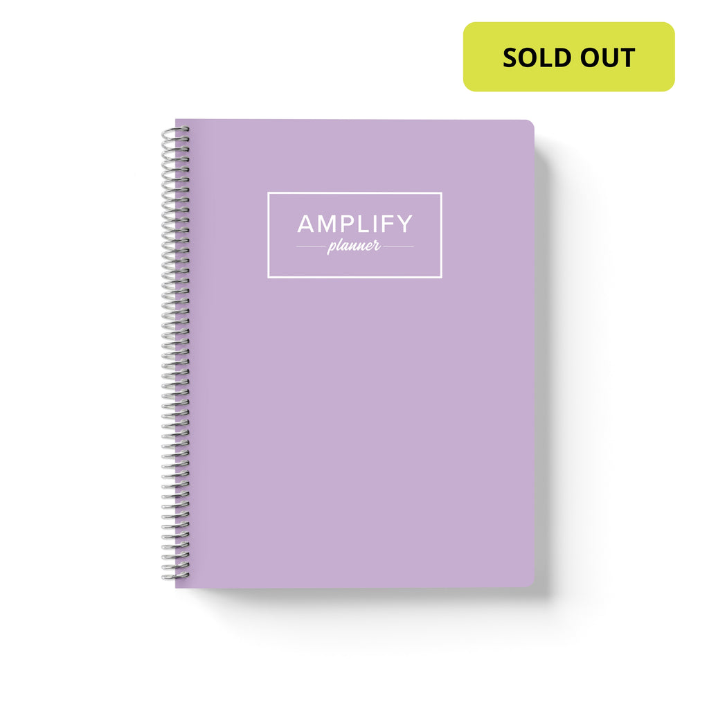 Lavender Grace cover of undated daily Amplify Planner daily planner on a white background