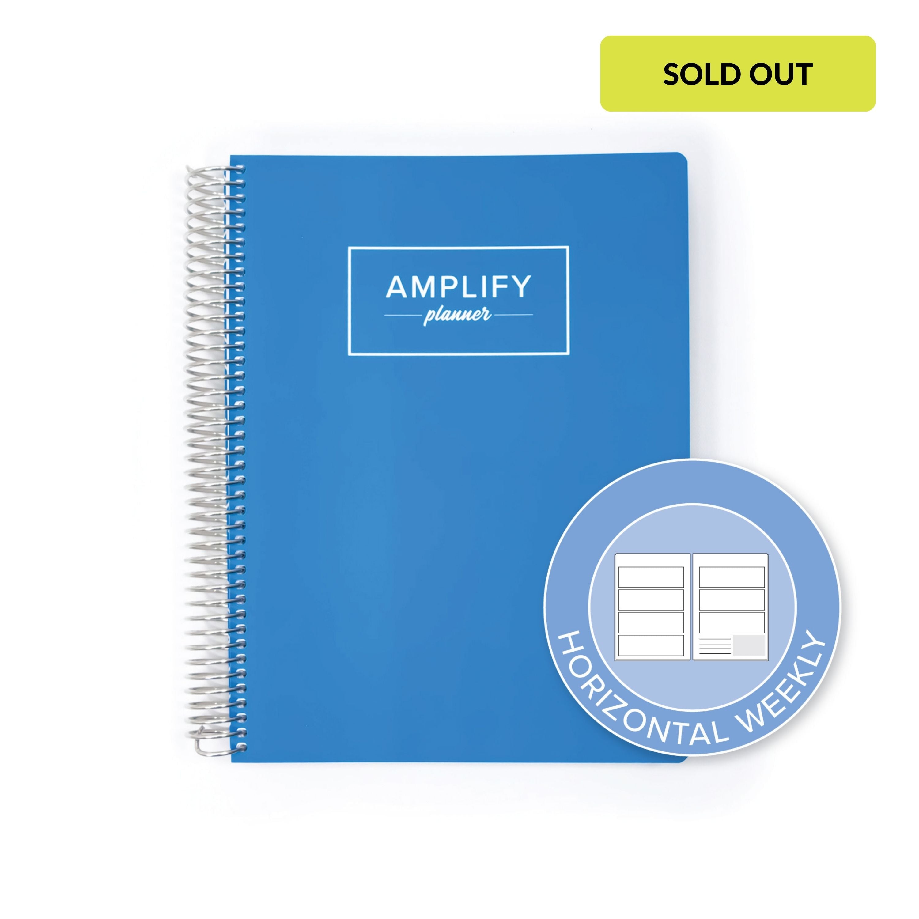 Horizontal Layout - Weekly amplify planner for 2026 in the color way Blue Possibility