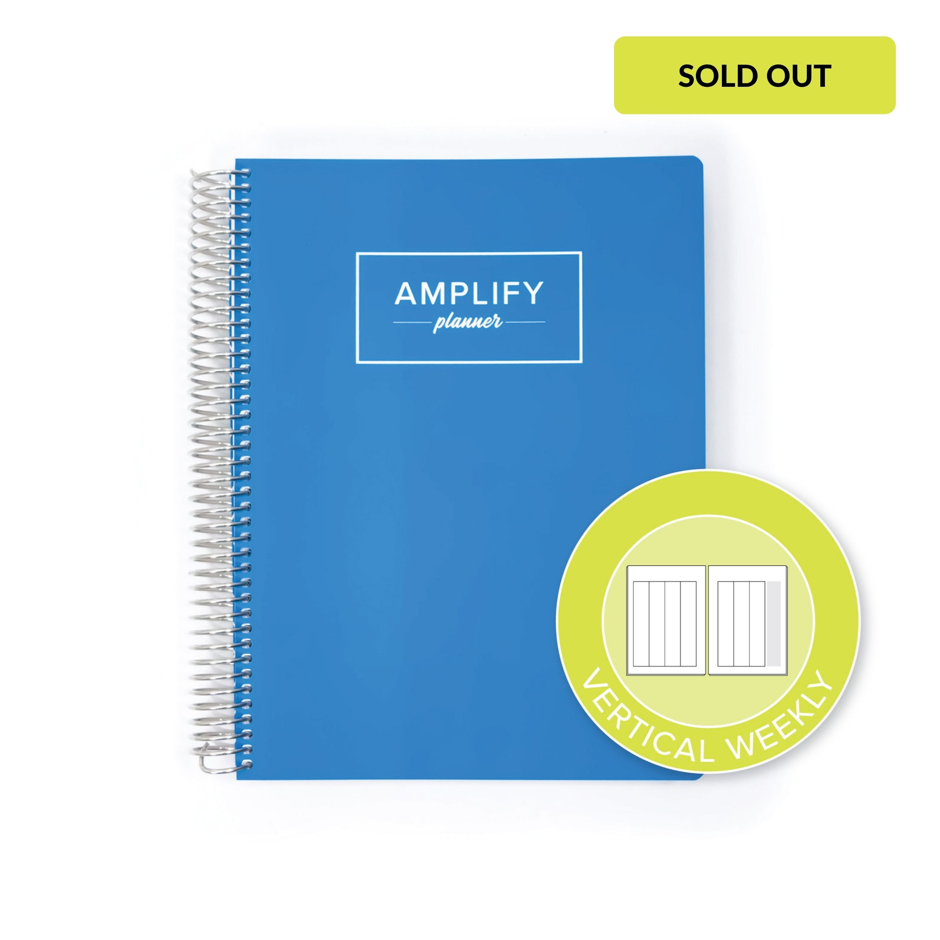 Vertical Layout - Weekly amplify planner for 2026 in the color way Blue Possibility