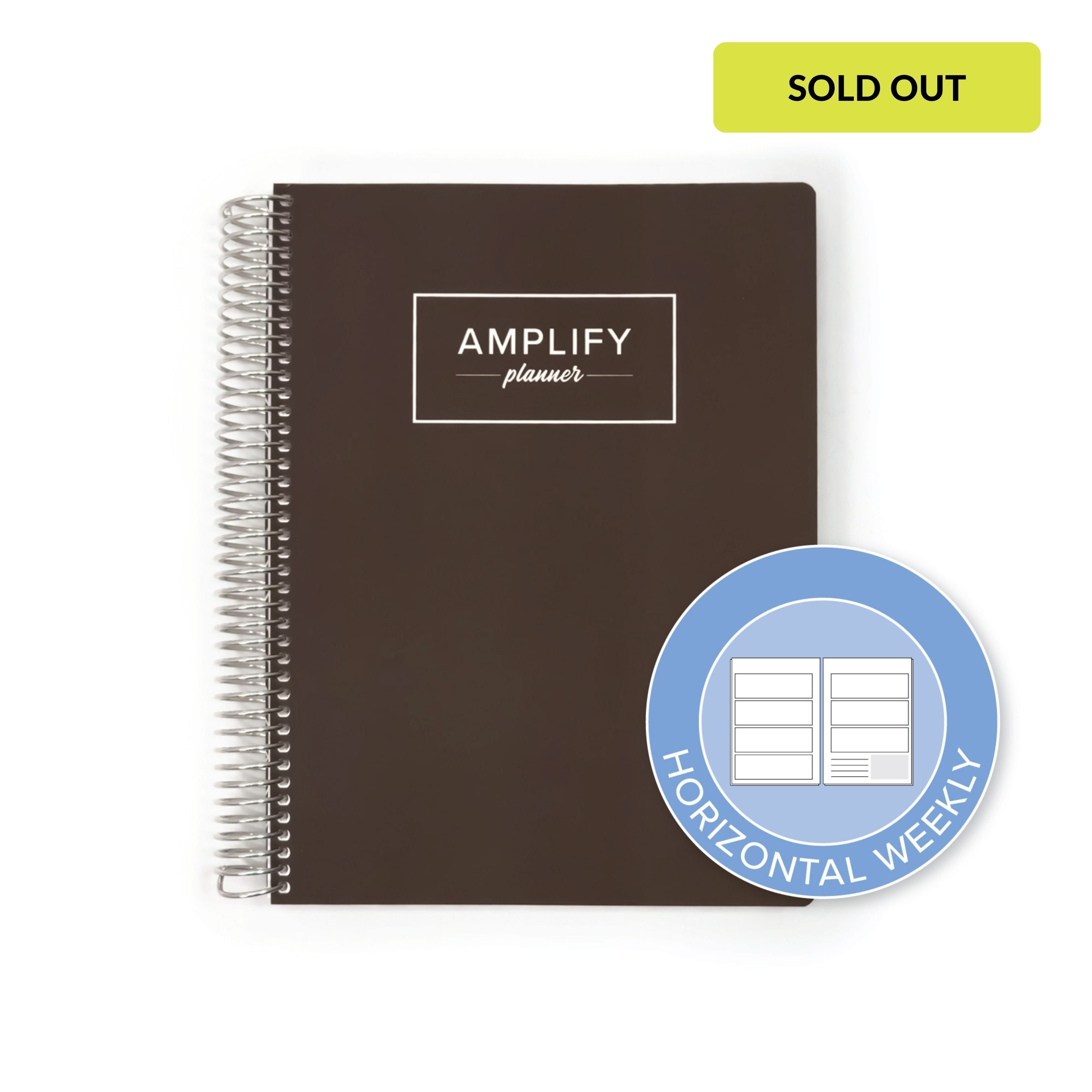 Horizontal Layout - Weekly amplify planner for 2026 in the color way Next Step Brown