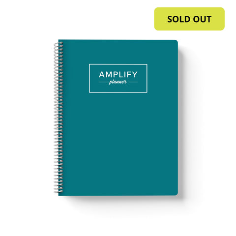 Teal Within cover of undated daily Amplify Planner daily planner on a white background