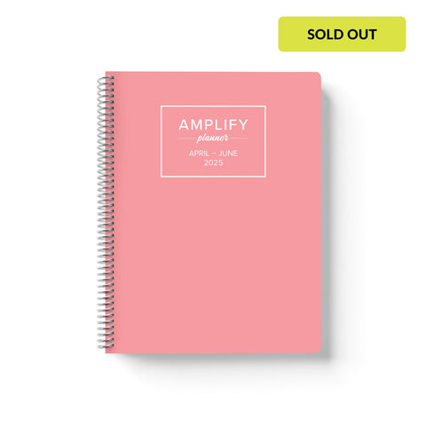 petal pink q2 2025 quarterly daily amplify planner on white background