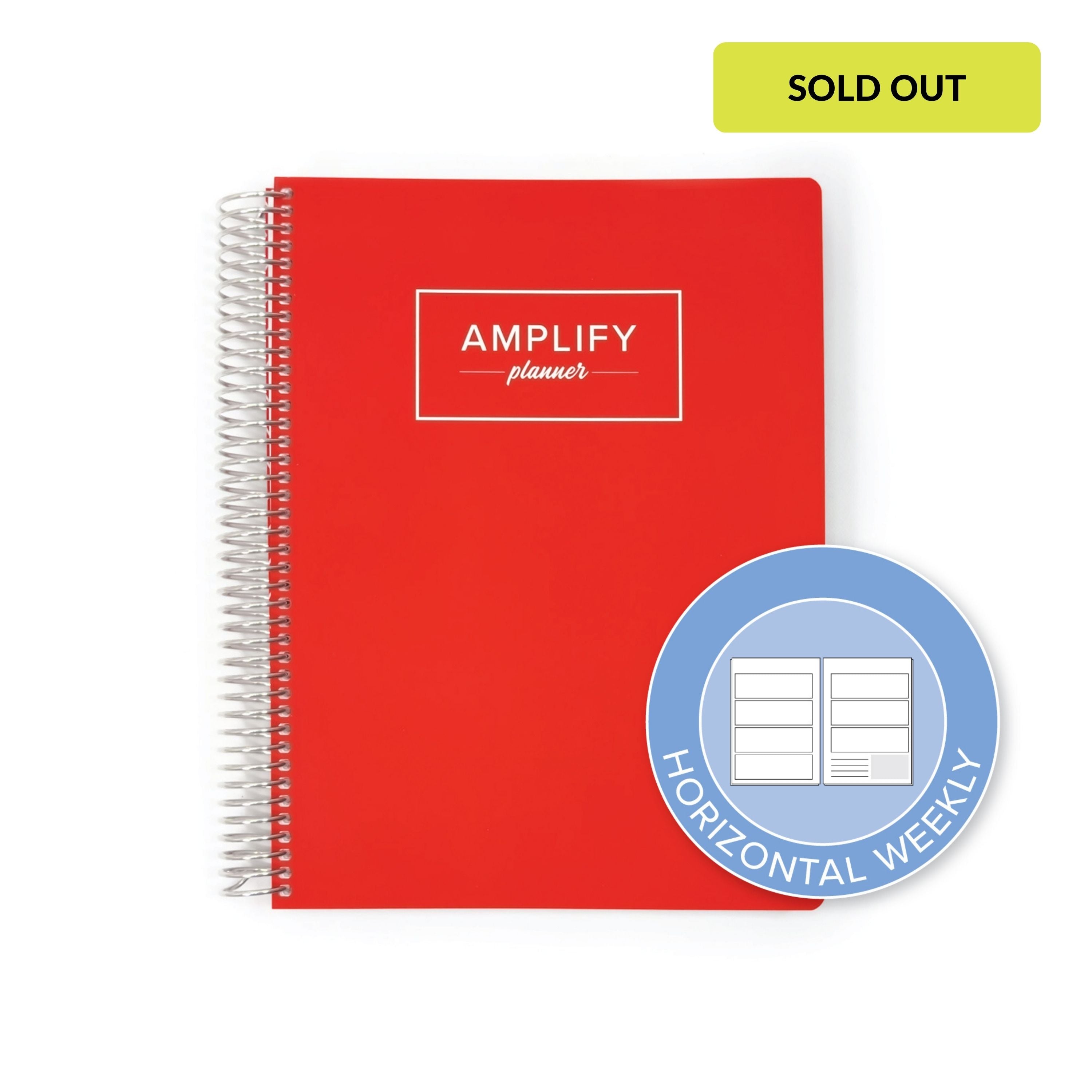 Horizontal Layout - Weekly amplify planner for 2026 in the color way Poppy Red