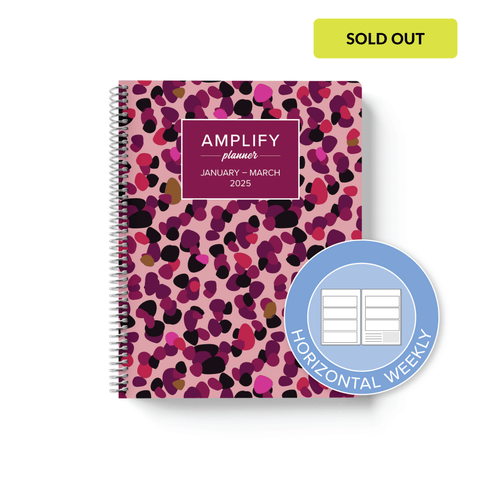 charisma cover with graphic indicating horizontal weekly layout option in Q1 2025 Amplify Planner