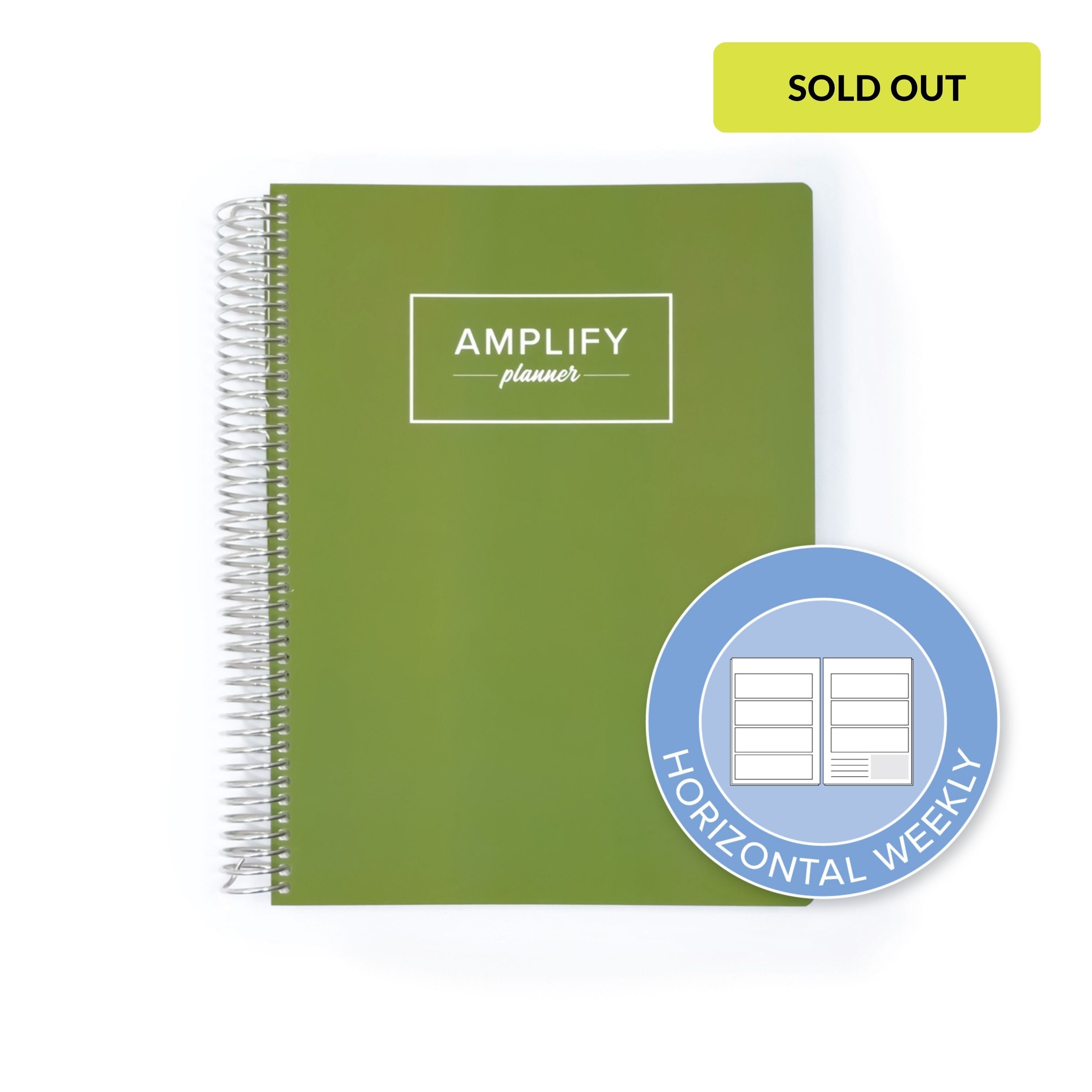 Horizontal Layout - Weekly amplify planner for 2026 in the color way Sage & Sprout