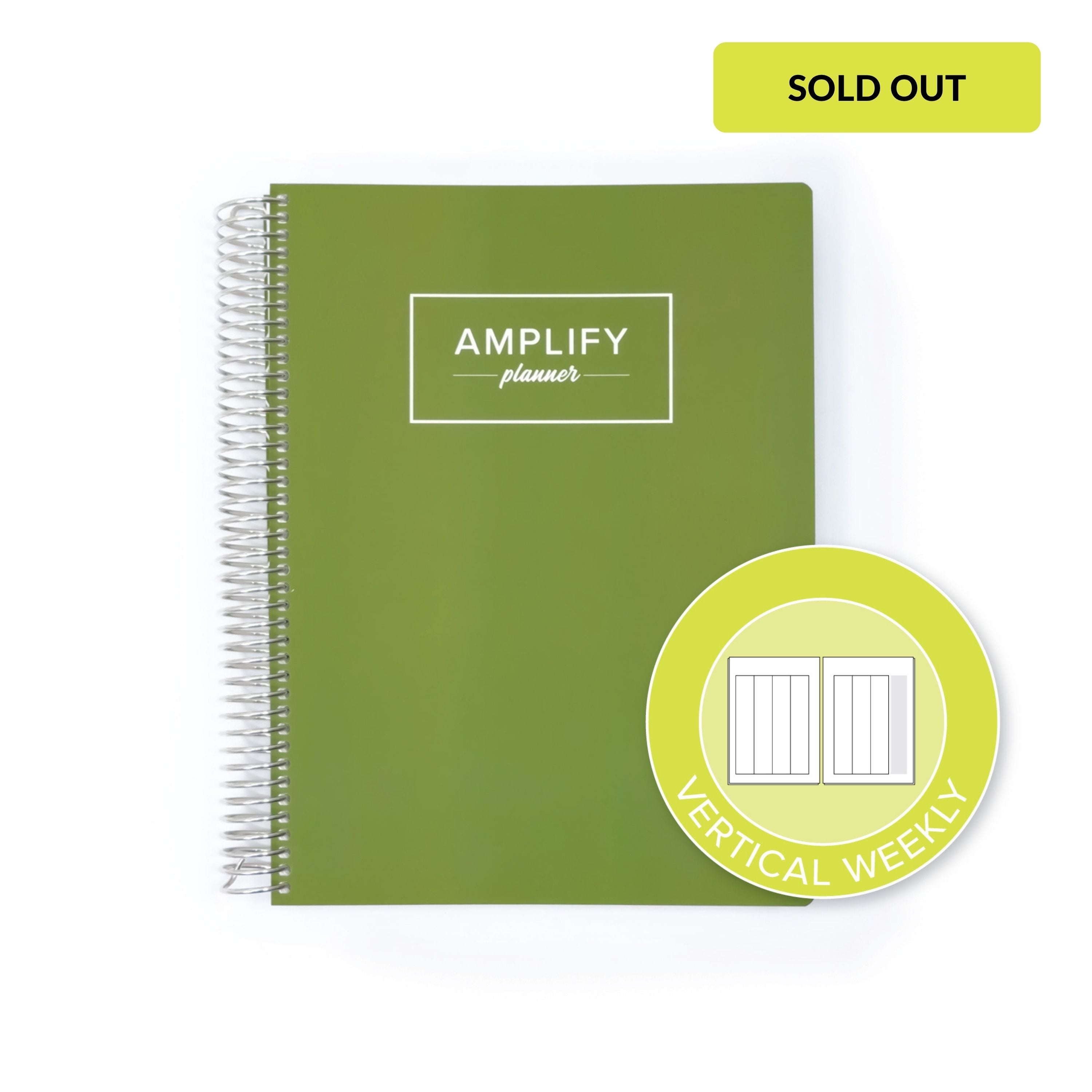 Vertical Layout - Weekly amplify planner for 2026 in the color way Sage & Sprout