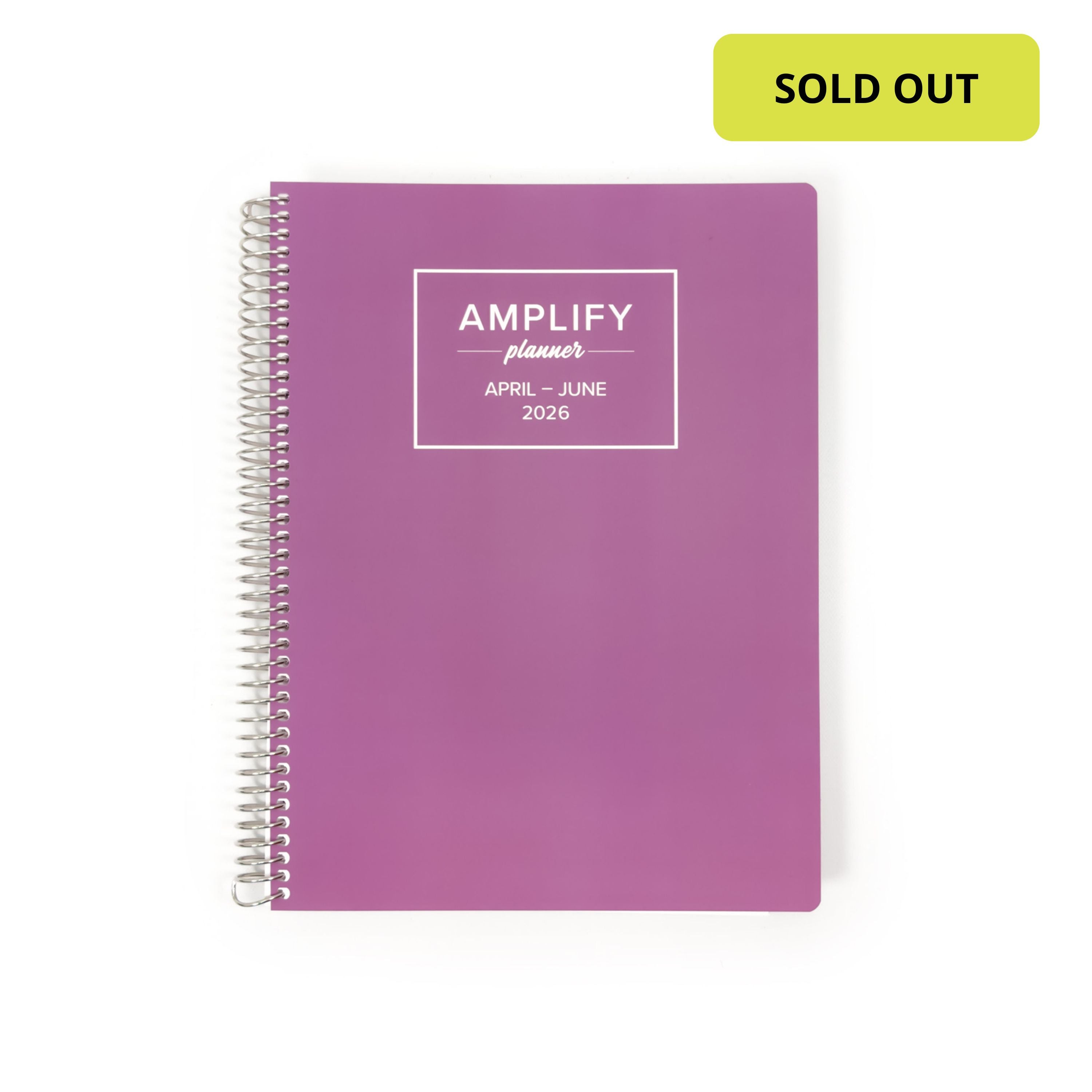 Daily Planner - April-June 2026 - Garden Lilac cover showcasing the Amplify Planner brand.