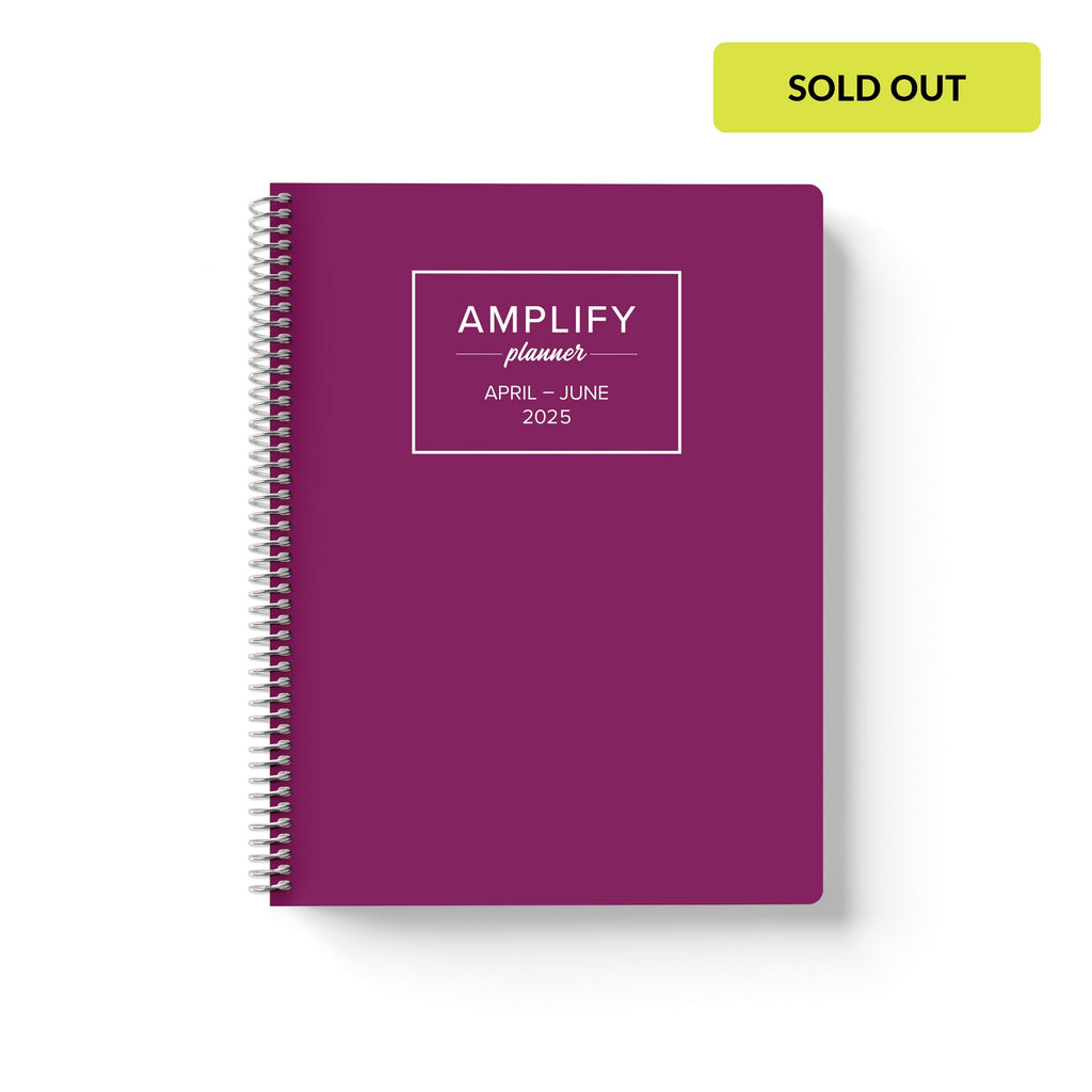 violet bloom q2 2025 quarterly daily amplify planner on white background