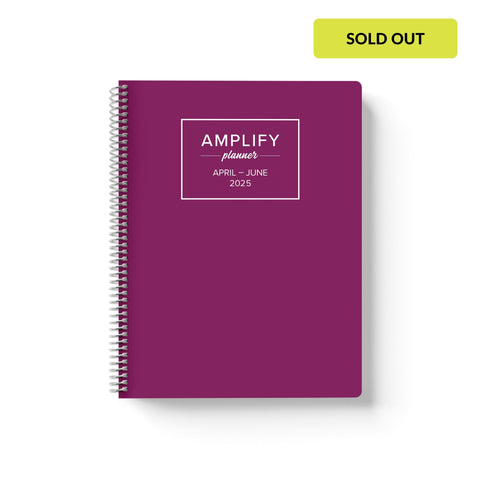 violet bloom q2 2025 quarterly daily amplify planner on white background