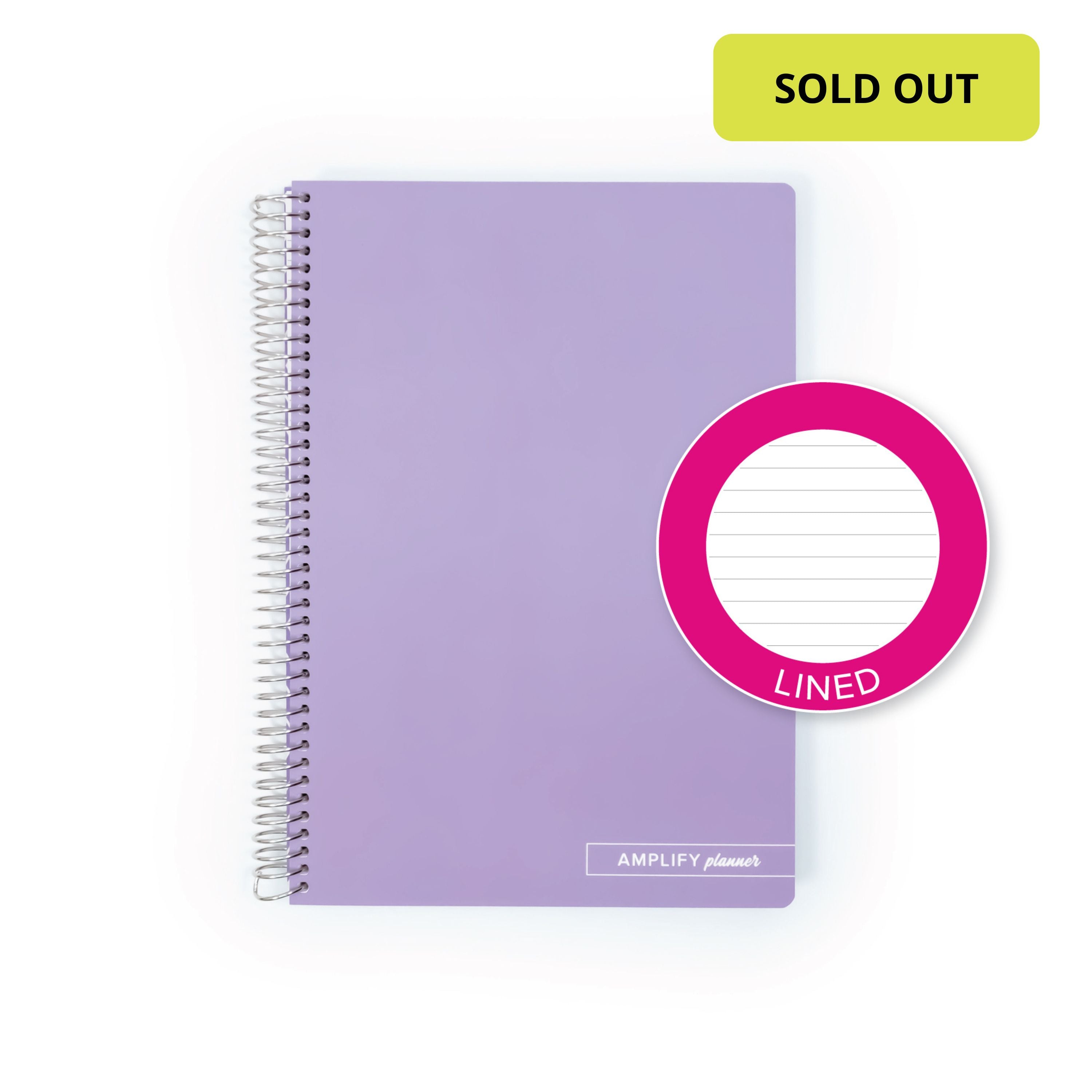 Ube Latte Spiral Notebook with lined pages, offered by Amplify Planner, ideal for neat note-taking and journaling.