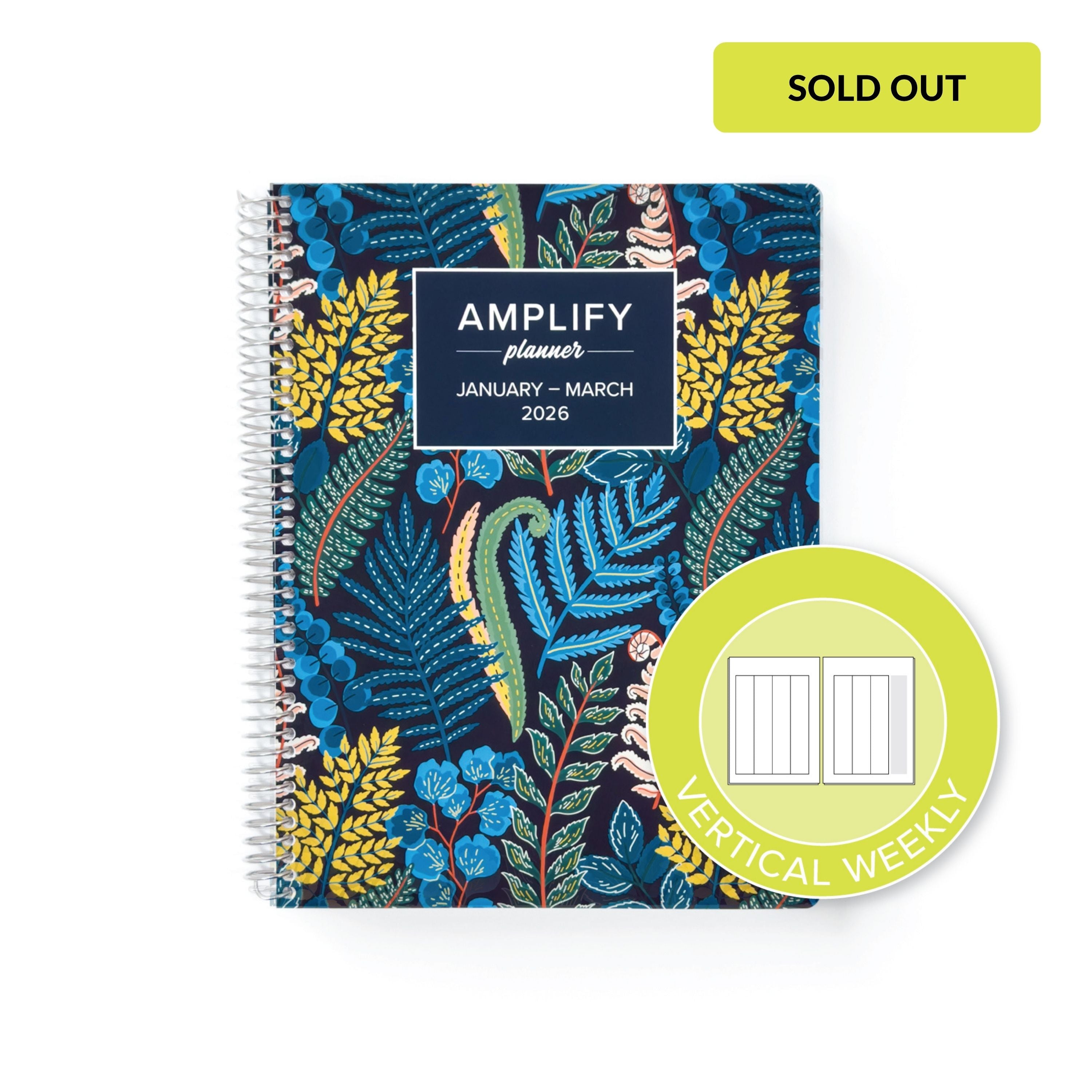 Daily Planner - January-March 2026 featuring a vertical weekly layout option, beautifully designed by Amplify Planner.