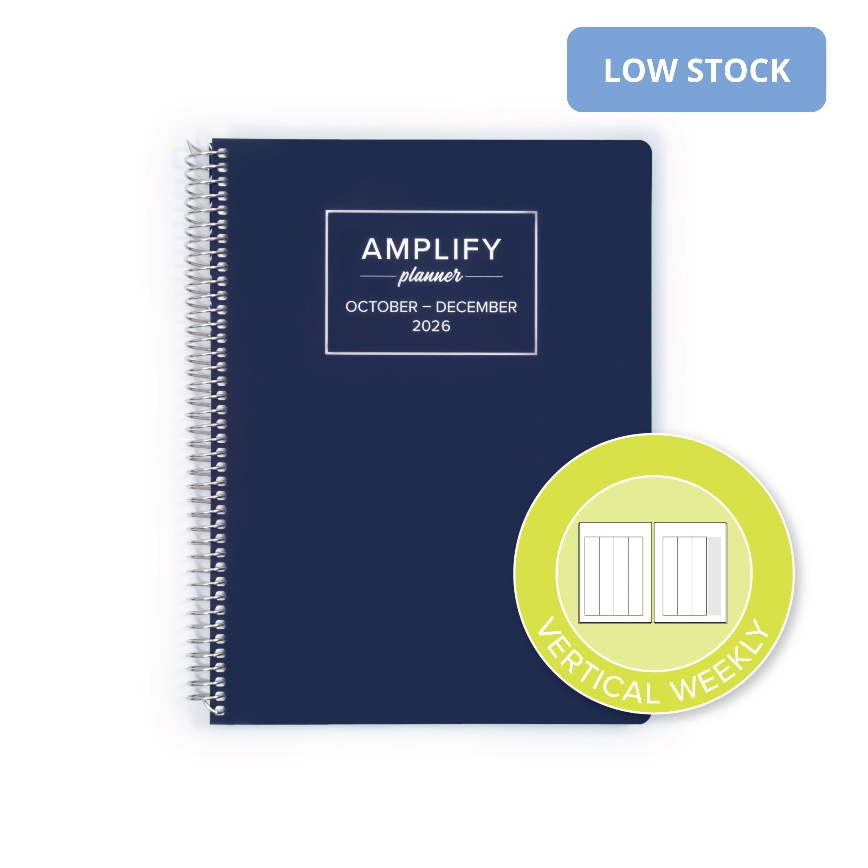 Daily Planner - October-December 2026 - Amplify Planner featuring a vertical weekly layout icon, ideal for structuring your tasks and goals.