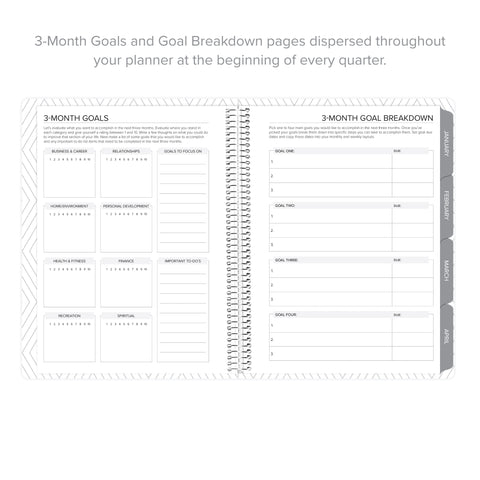 3-month goal-setting pages in weekly Amplify Planner