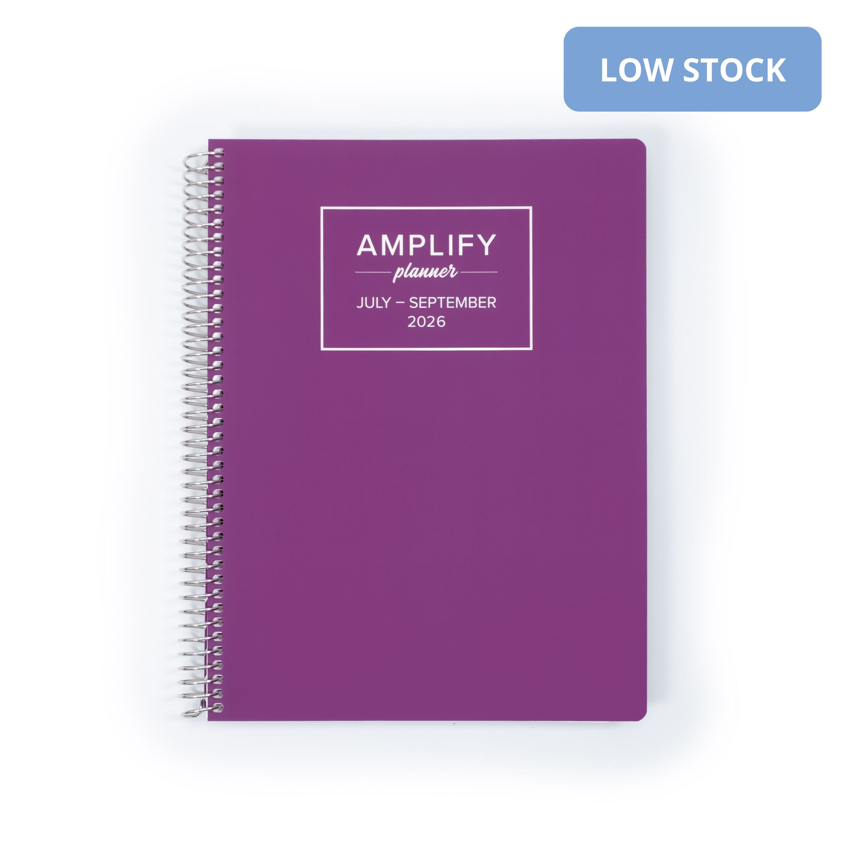 Daily Planner - July-September 2026 - Amplify Planner cover featuring a vibrant purple design, perfect for organizing your schedule.