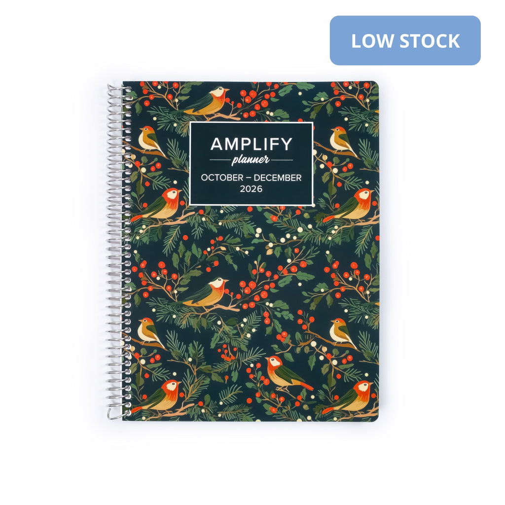 Daily Planner - October-December 2026 - Amplify Planner cover featuring a vibrant Songbird design, perfect for organizing your schedule.