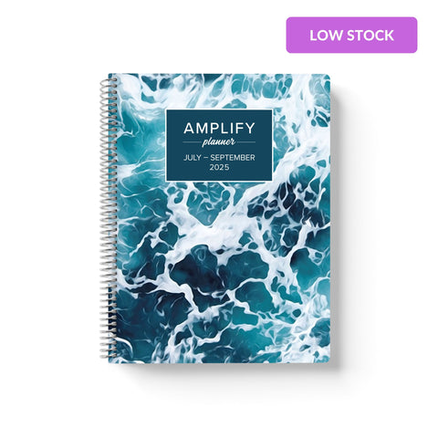 high tide q3 2025 quarterly daily amplify planner on white background