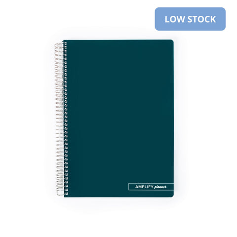 Montana Sapphire Spiral Notebook - Amplify Planner, featuring a premium teal soft-touch cover and durable metal coil binding. Perfect for organizing ideas and notes with style. Ideal Spiral Notebook for planning.