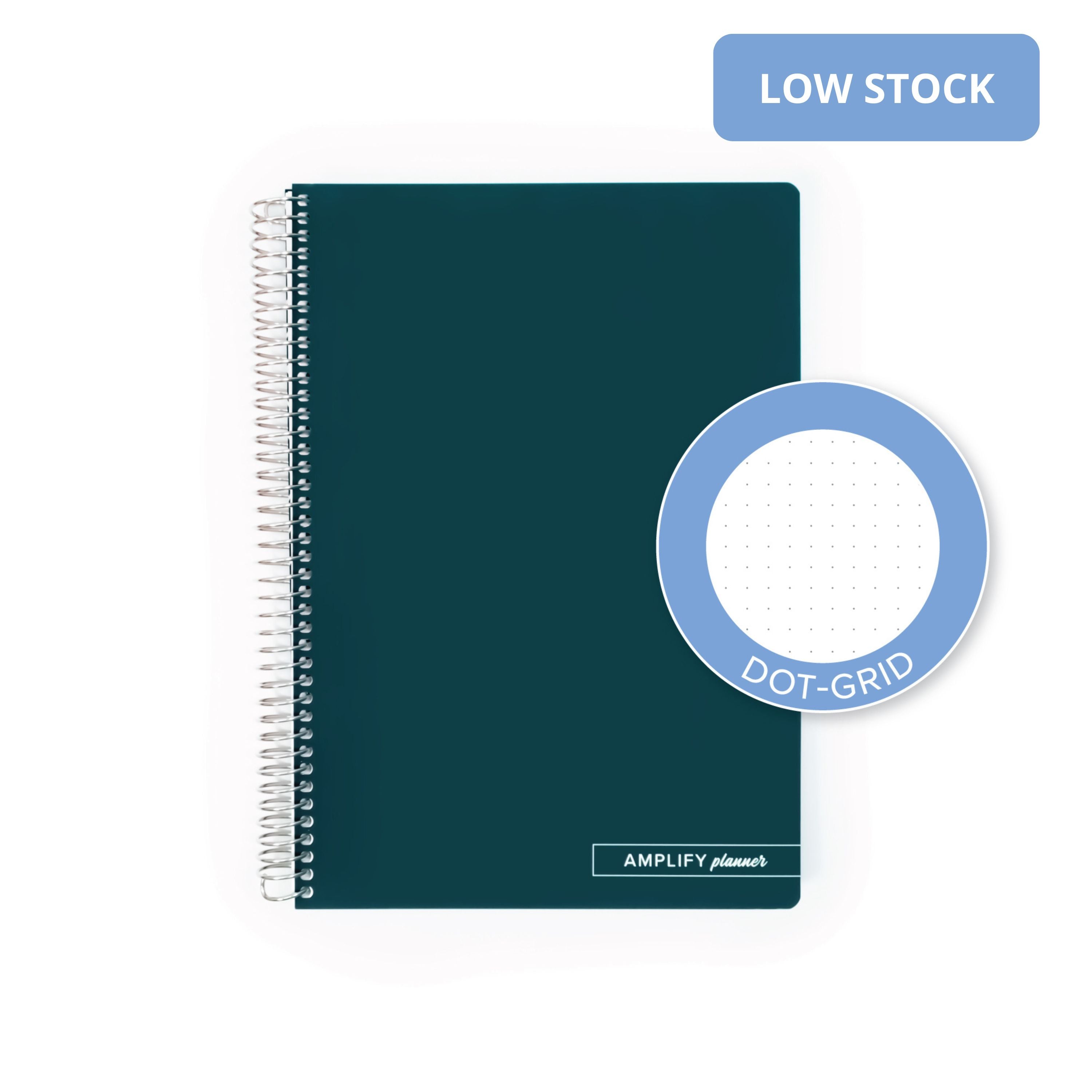 Montana Sapphire Spiral Notebook - Amplify Planner, showcasing dot-grid pages for versatile writing and sketching. A stylish Spiral Notebook designed for creativity and organization.