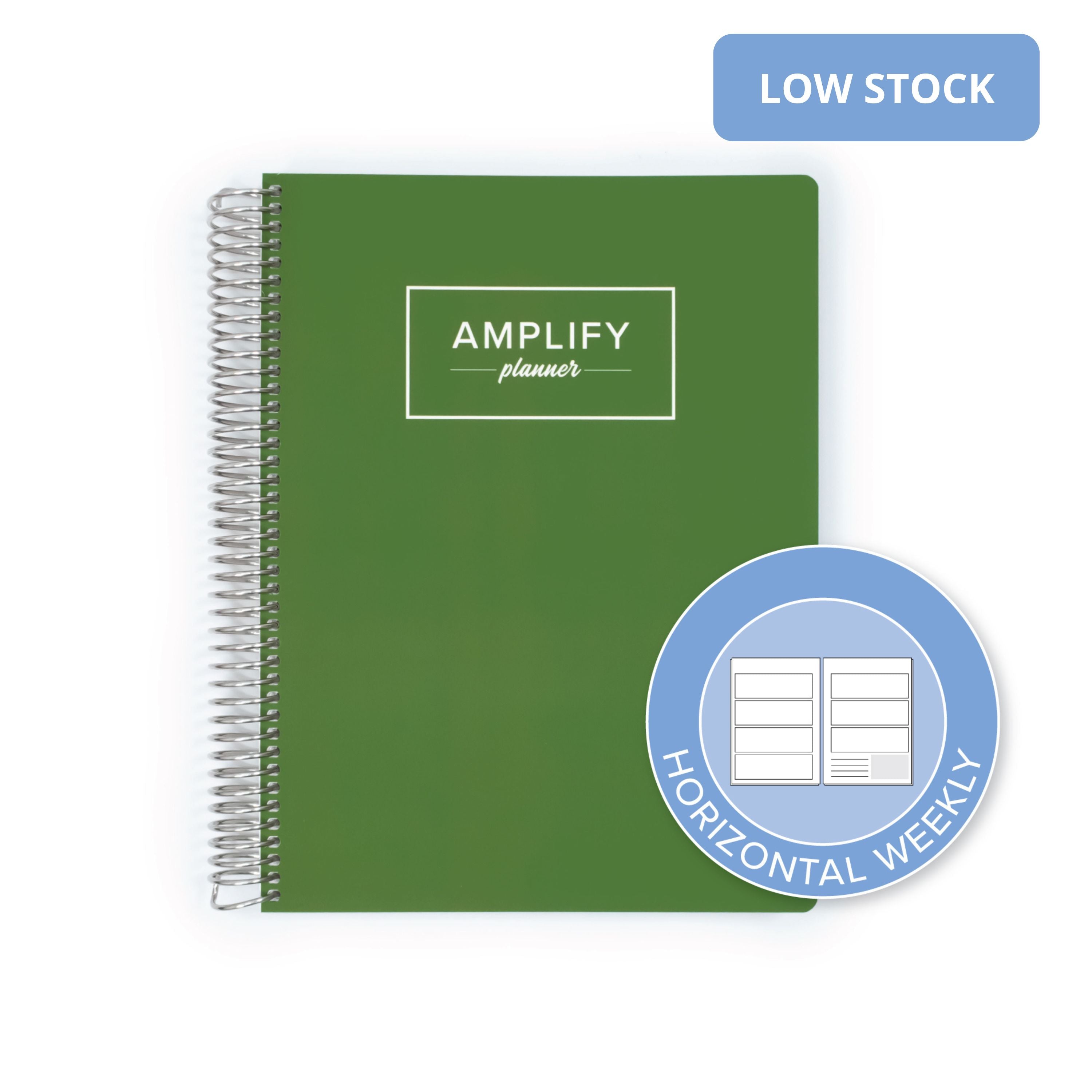 Fresh Start Green Cover of the Weekly Planner - July 2026-June 2027 showcasing the horizontal weekly layout option by Amplify Planner ®.