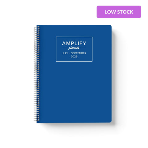 lagoon blue q3 2025 quarterly daily amplify planner on white background