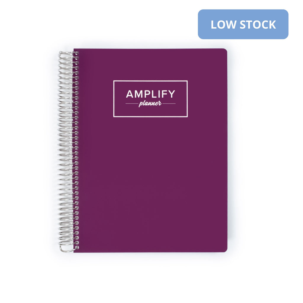 Front cover of the Weekly Planner - July 2026-June 2027 with a Purple Afterglow design by Amplify Planner ®.