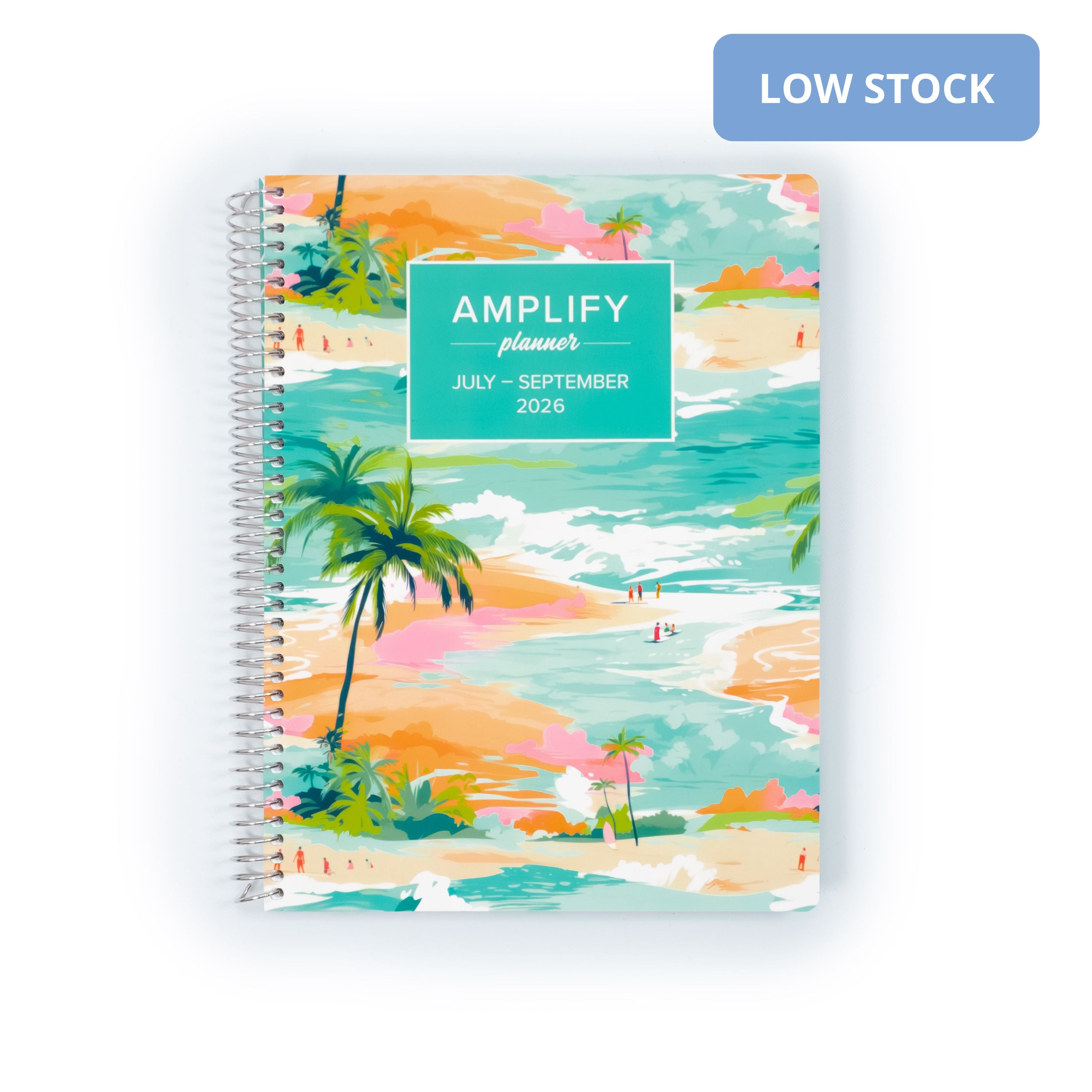 Colorful cover of the Daily Planner - July-September 2026 - Island Afternoons, featuring tropical beach scenery and palm trees. Perfect for planning your summer with style.