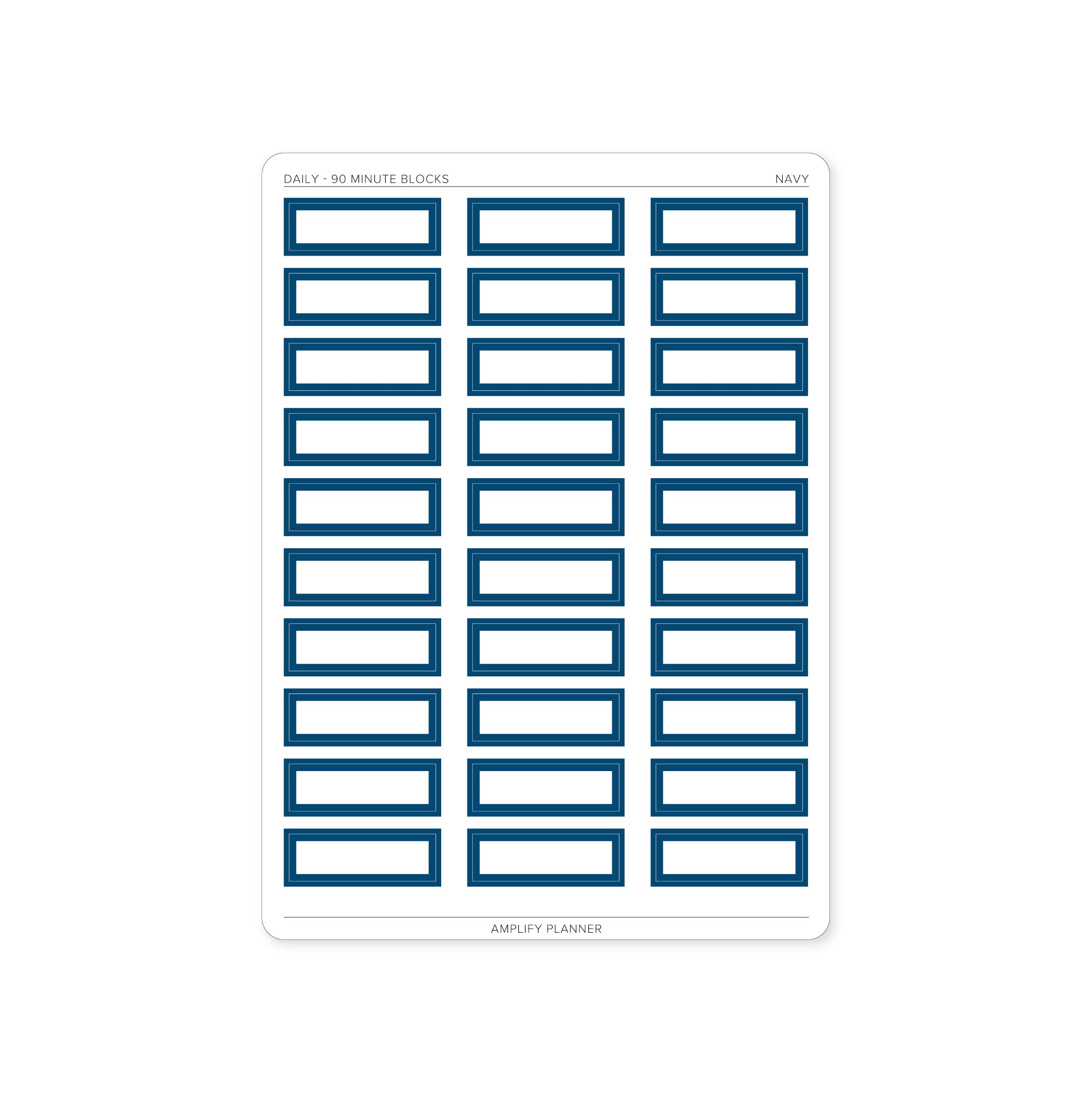 90 Minute Block Stickers in navy color, adding organization to your daily tasks and meetings.