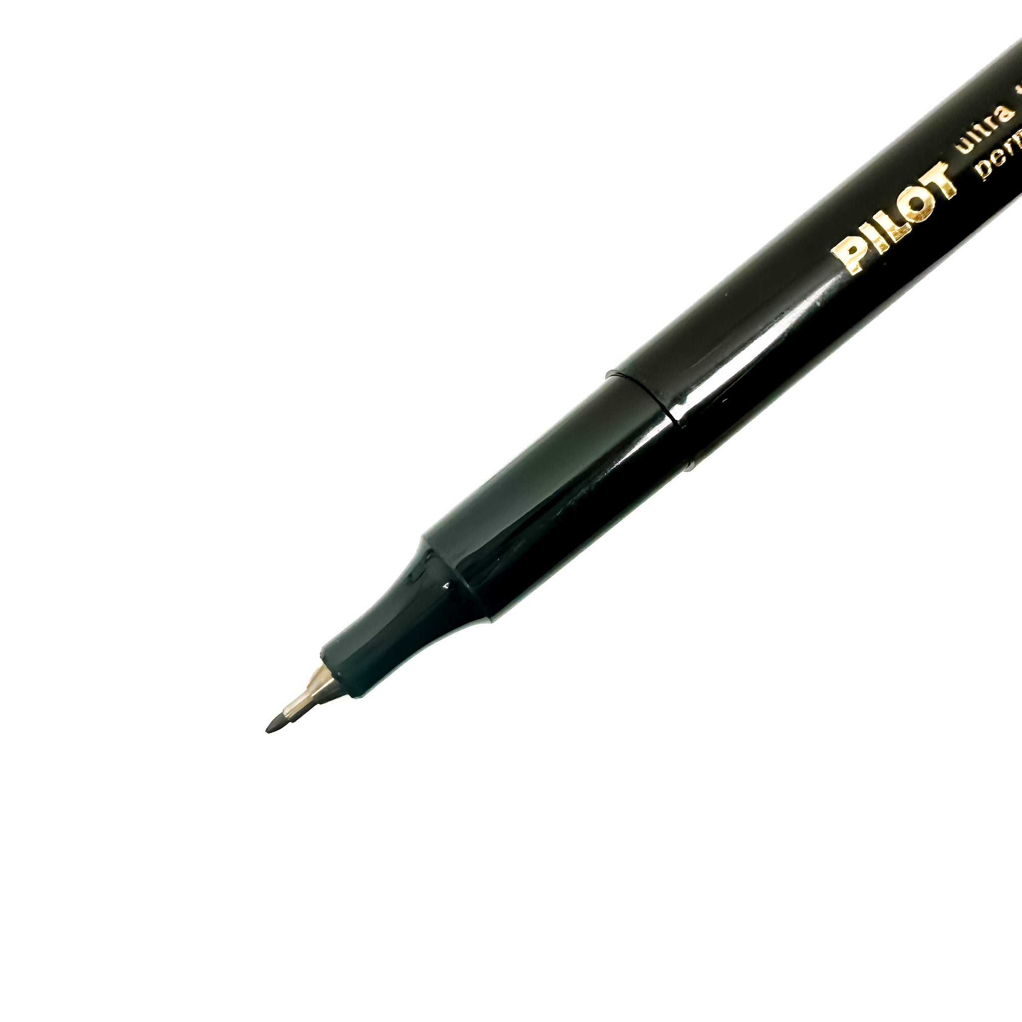 Close-up of the nib of the PILOT Extra Fine Point Permanent Marker, highlighting the precision tip ideal for detailed writing and crafting.