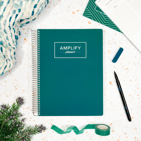 discover teal Amplify Planner 2025 Weekly Planner styled with accessories and decor