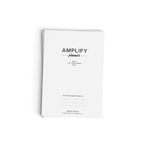 Cover of the Daily Printable Planner for July-September 2026 by Amplify Planner.