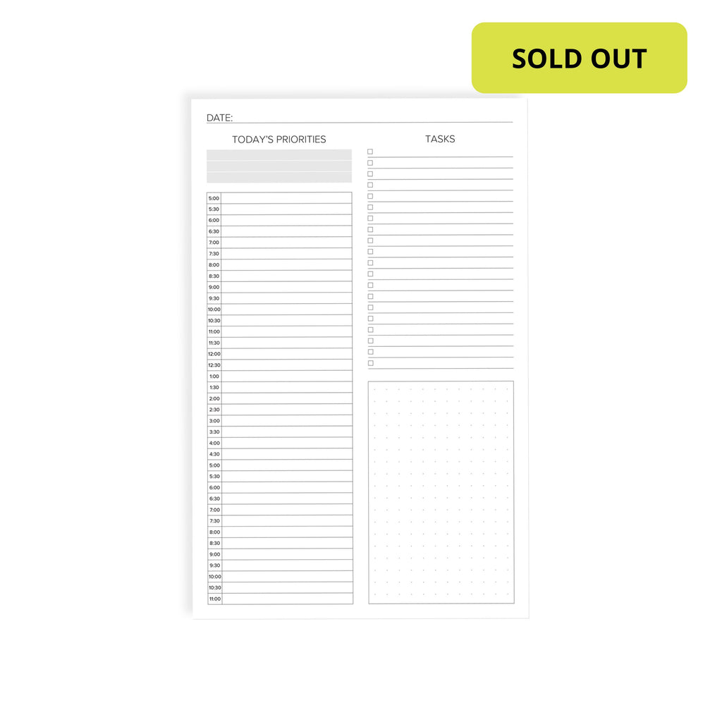 Amplify Daily Notepad – Hourly Timeline with To-Do List and Notes